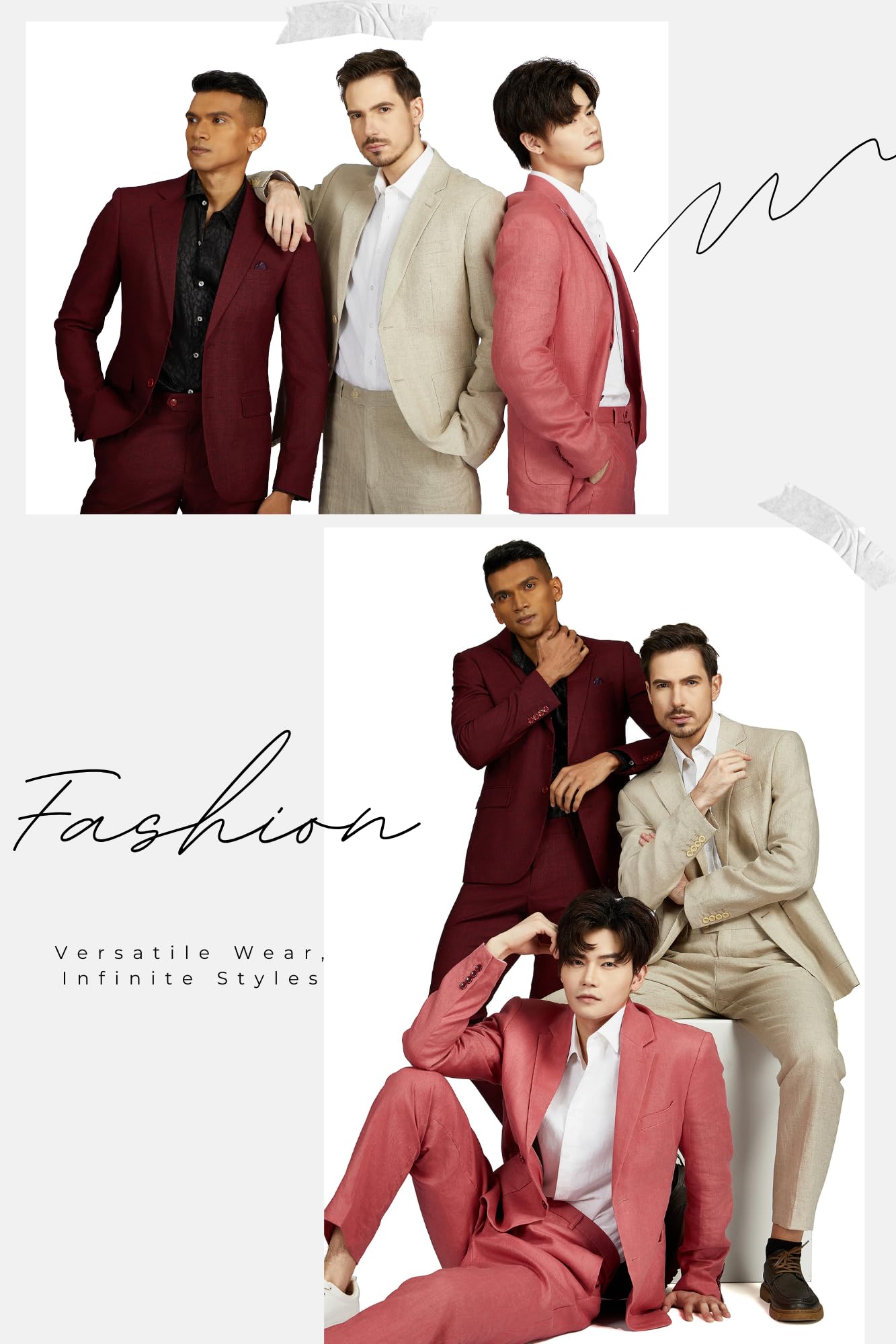 Premium Men's 2-Piece 100% Linen Slim Fit Suit Set - Breathable Blazer & Dress Pants for Business, Weddings & Summer Occasions | Formal Office Attire & Smart Casual Wear