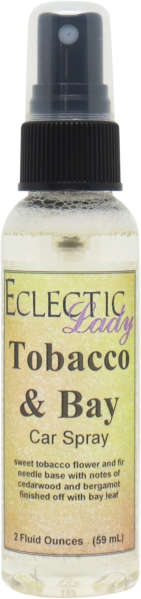 Tobacco & Bay Scented Car Air Freshener Spray - 4 oz | Long-Lasting Fragrance for Vehicles, Home & Office Use