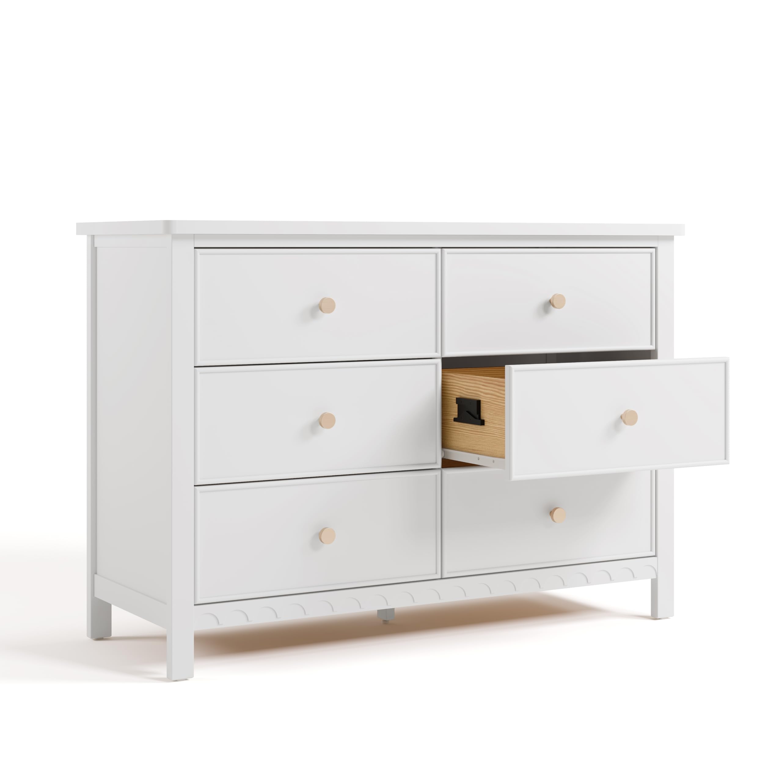Graco Sasha 6-Drawer Dresser in White - GREENGUARD Gold Certified Nursery & Bedroom Dresser with Spacious Storage | Interlocking Drawer System | Easy Assembly with Pre-Installed Tracks | Perfect for Baby Room Organization & Home Storage Solutions