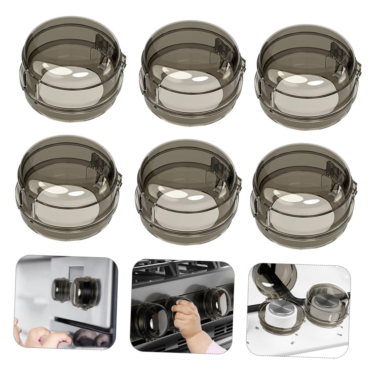 Uonlytech 96 Pcs Stove Knob Covers - Child Proof Oven Knob Locks & Range Knob Protectors - Heat Resistant Stove Button Covers for Kitchen Safety (Great for Homes with Kids & Pets)