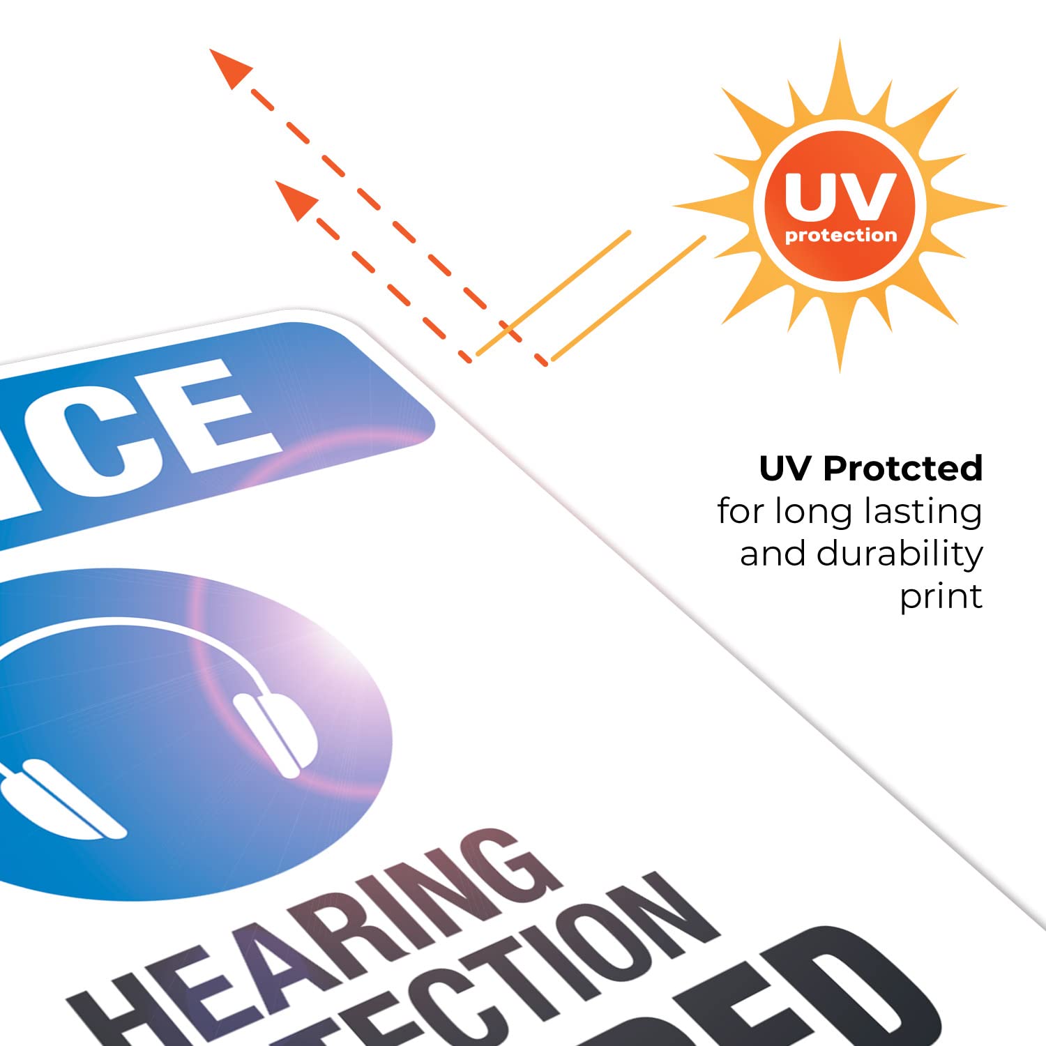 OSHA Compliant 'Hearing Protection Required Beyond This Point' Safety Sign - 24x30 Inches Rust-Free .063 Aluminum - Fade Resistant for Indoor/Outdoor Use - Made in USA - Ideal for Construction Sites, Factories & Industrial Areas