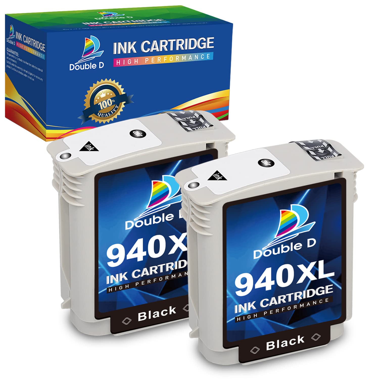 DOUBLE D 940XL Remanufactured Ink Cartridge - 2 Pack Black - Compatible with HP 940/940XL for Officejet Pro 8000/8500/8500A/8500A Plus Printers - High Yield Replacement - Perfect for Home Office & Small Business Printing Needs