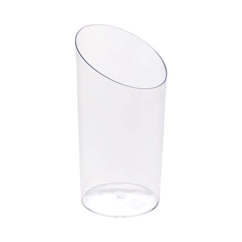 100-Pack 5oz Clear Plastic Mini Dessert Cups - Disposable Slanted Parfait & Shooter Cups for Appetizers, Snacks, Samples | Perfect for Weddings, Catered Events, Parties & Home Entertaining