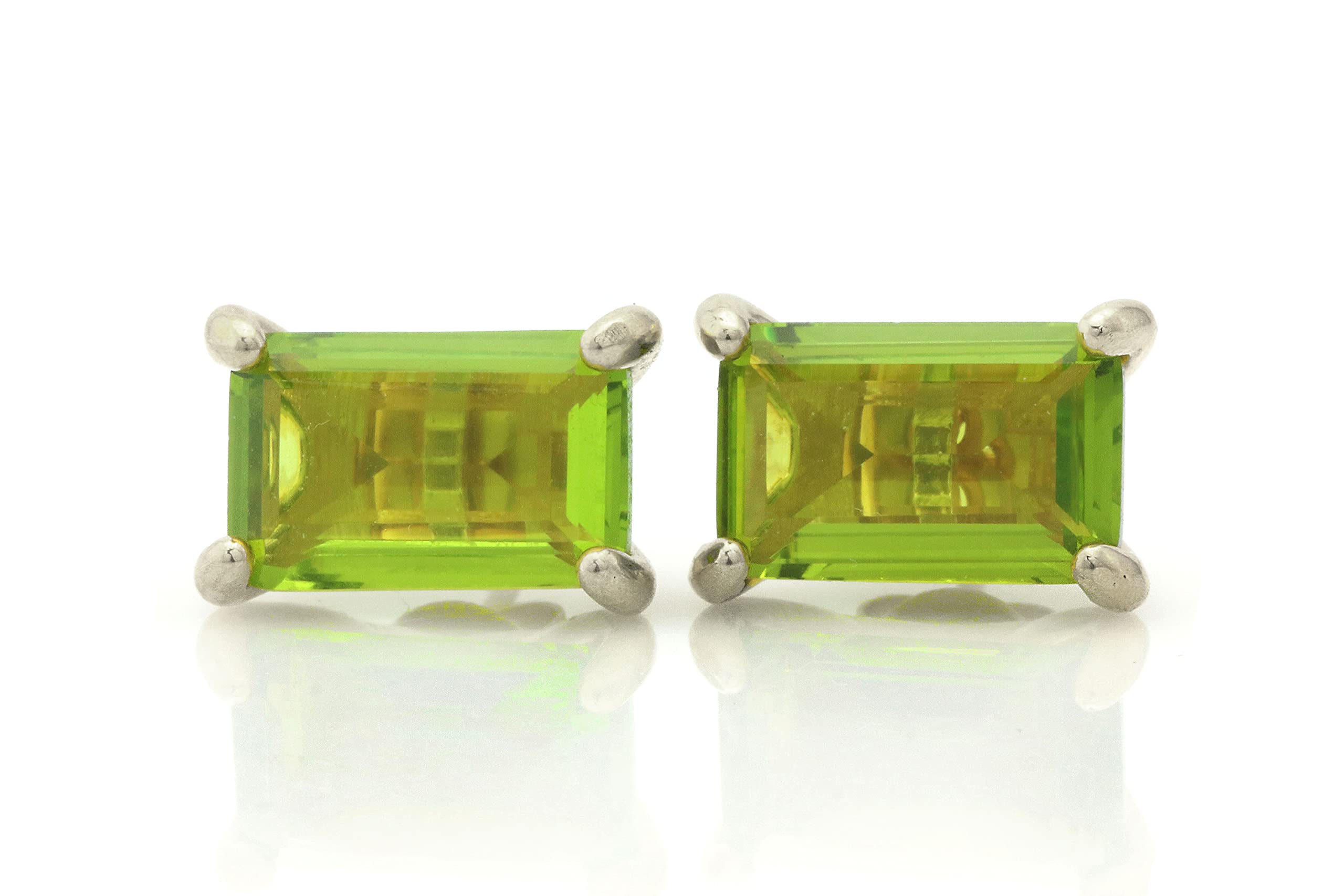 Peridot Earrings for Women - Handcrafted Silver Studs with Gift Box | Bridal & Everyday Jewelry