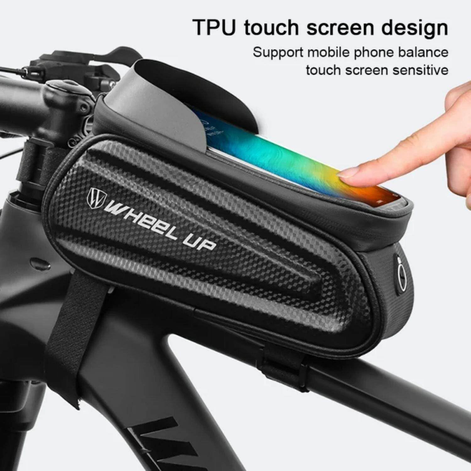 **Rofawee Bike Phone Frame Bag - Waterproof Bicycle Phone Mount with Reflective Storage & Sensitive Touch Screen - Compatible with 7 Inch Phones - Perfect for Cycling, Commuting & Outdoor Adventures**