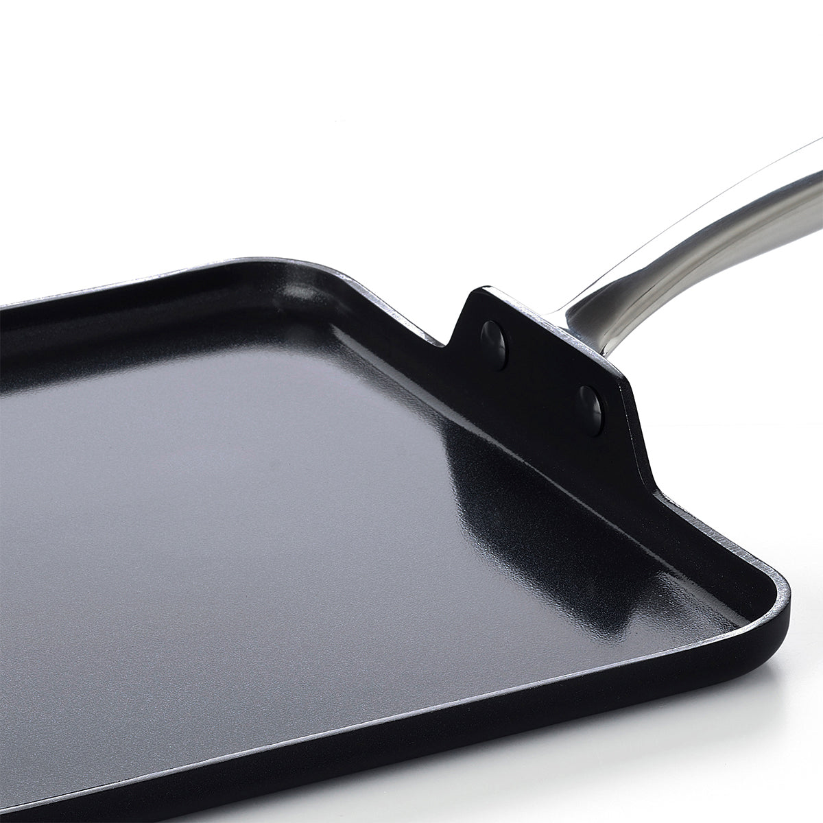 Chatham Black Ceramic Nonstick 11-Inch Square Griddle Pan - Perfect for Pancakes, Eggs & Grilled Cheese - Ideal for Stovetop & Induction Cooking