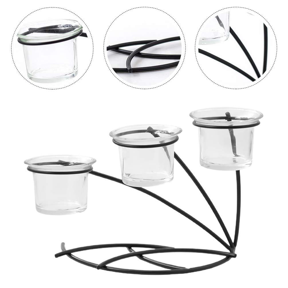 Elegant Hemoton Metal Candle Holder - Modern Tea Light & Pillar Candle Stand with Glass Fragrance Cup - Perfect for Spring Festival Decor, Home Decor, Wedding Centerpieces & Romantic Dinner Ambiance