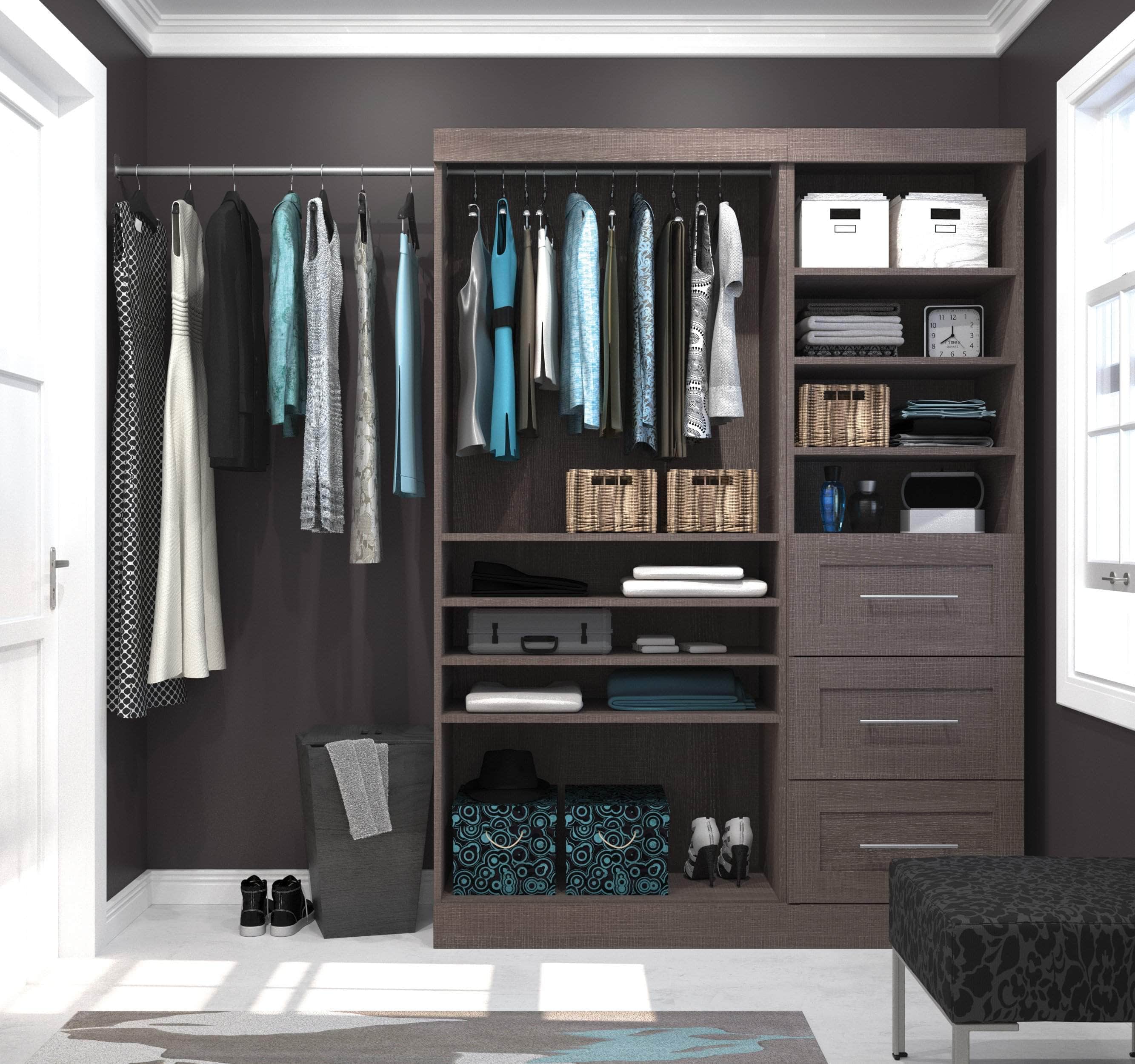 61W Closet Organizer with 7 Color Options - Space Saving Storage Solution for Bedroom, Closet & Wardrobe Organization