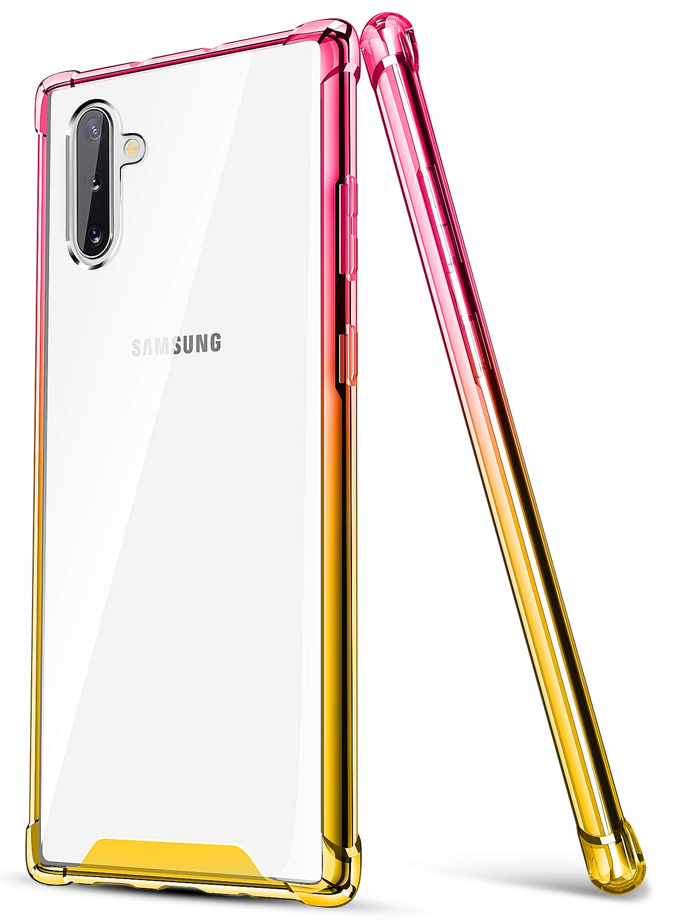 Samsung Galaxy Note 10 Case (2019) - Clear Gradient Slim Protective Phone Cover with Reinforced TPU Bumper | Shockproof & Durable | Perfect for Everyday Use, Work & Travel (Pink Gold)