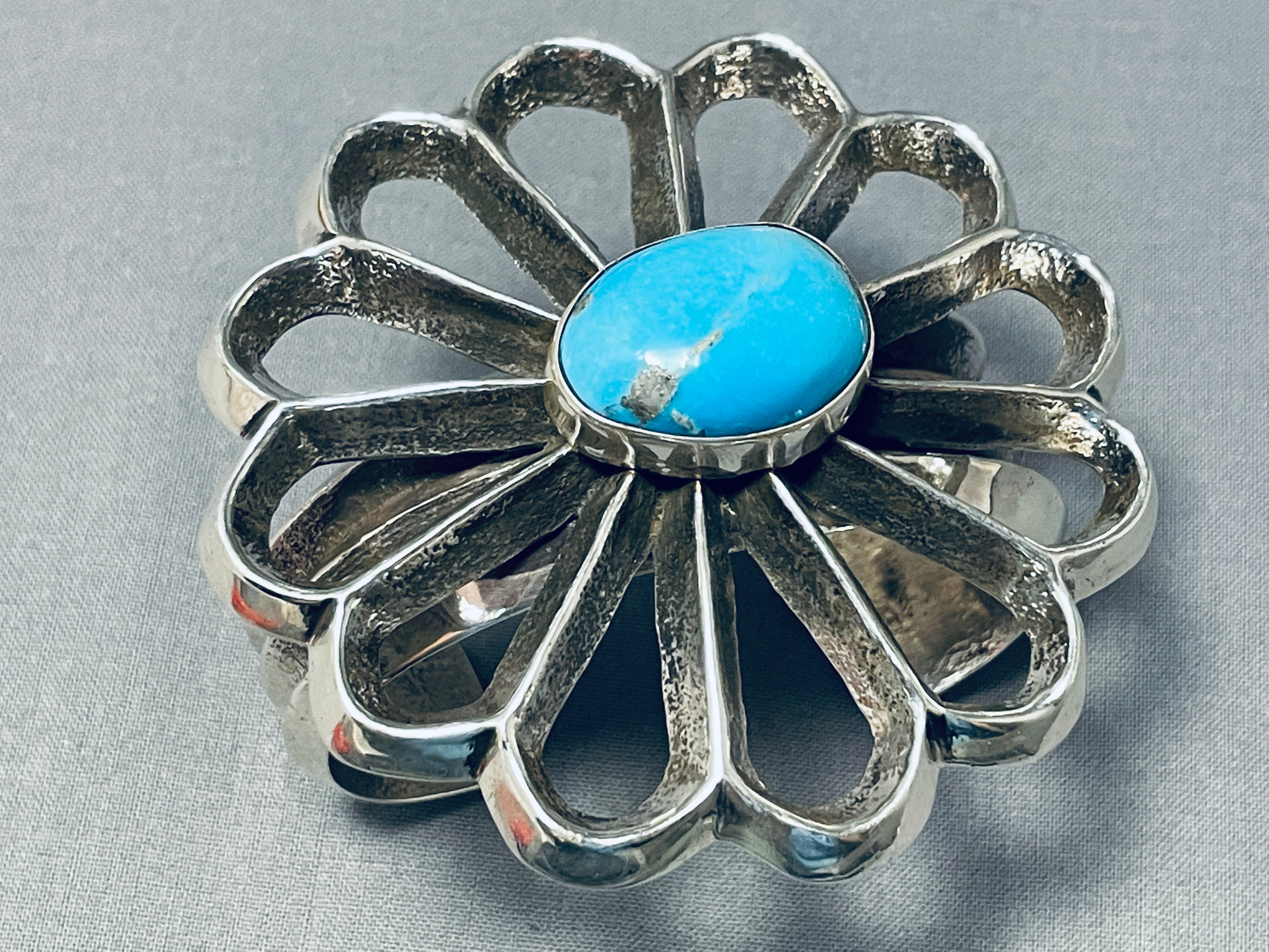172 Grams Heavy Native American Navajo Turquoise Sterling Silver Bracelet - Handmade Jewelry for Women, Boho Chic Accessories, Perfect for Festivals & Special Occasions