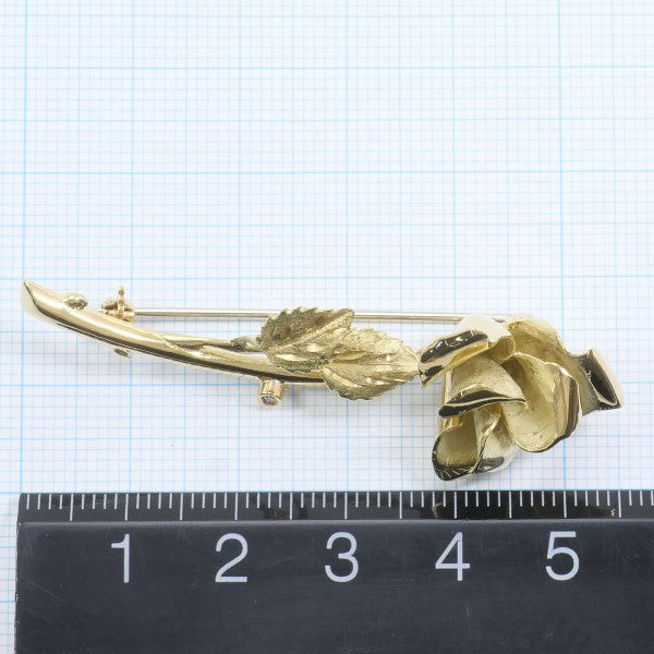 18K Yellow Gold Diamond Brooch Pin - Elegant Floral Design for Women, Perfect for Weddings, Parties & Special Occasions