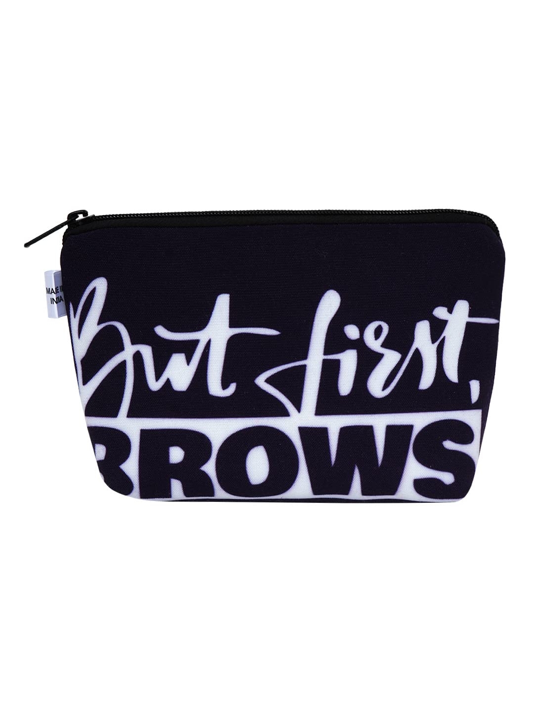 Crazyify Floral Printed Canvas Makeup Pouch for Women - Waterproof Cosmetic Bag with Zipper, Travel Toiletry Organizer for Makeup Brushes & Essentials - Perfect for Travel, Gym, and Daily Use