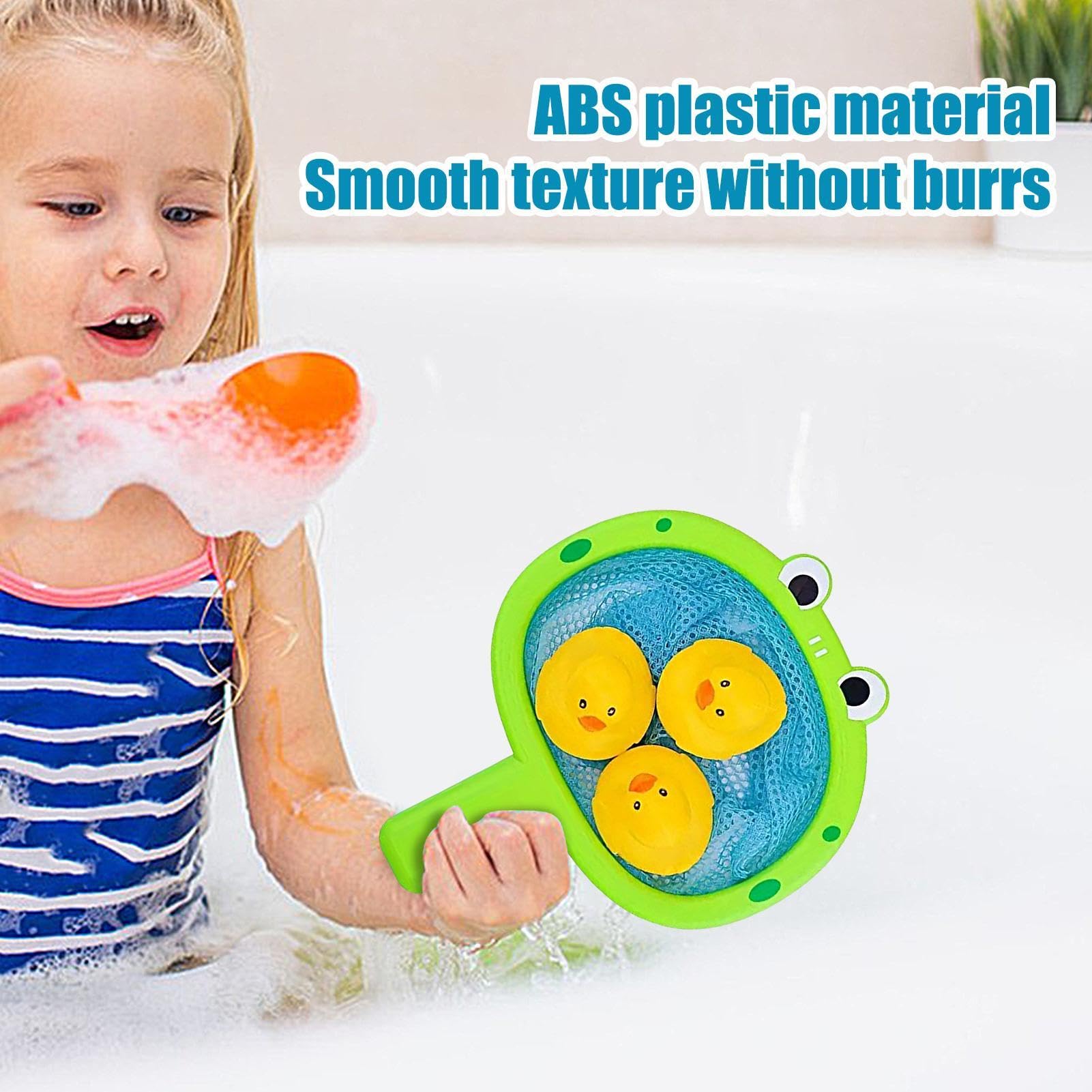 Cartoon Crab Duck Fishing Bath Toy with Net - Interactive Bathtub Fishing Game for Kids - Fun Water Play & Floating Bath Time Toy - Perfect for Toddlers & Preschoolers