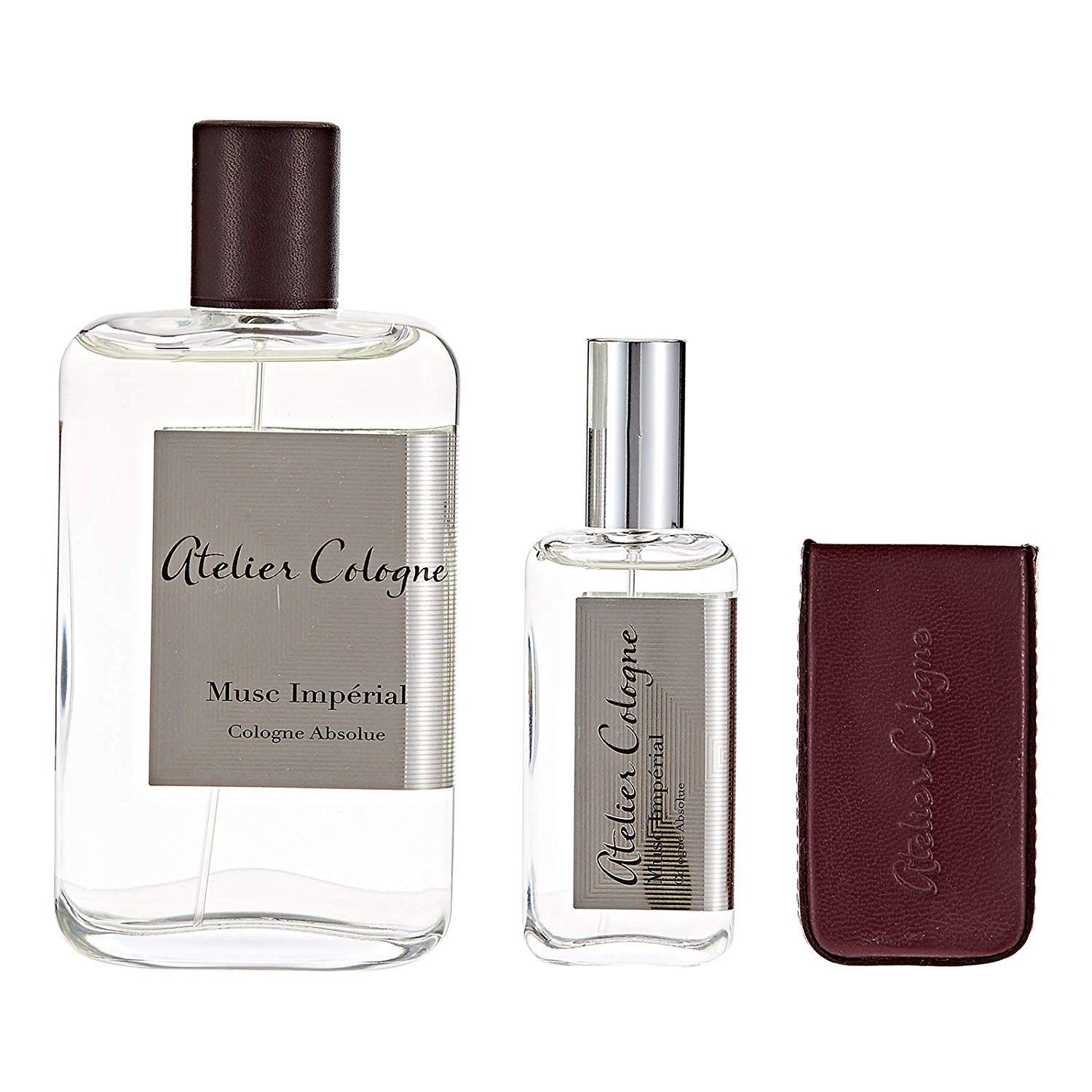 Atelier Cologne Musc Imperial Absolu Unisex Perfume Set - 6.7 oz Eau de Parfum + 1 oz Travel Size + Leather Case | Luxury Fragrance Gift for Men & Women | Perfect for Date Night, Special Occasions & Everyday Wear