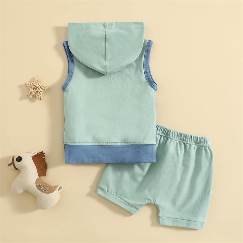 FYBITBO Toddler Boys 2-Piece Summer Outfit - Sleeveless Tank Top & Shorts Set | Comfortable Baby Boy Clothes for Playtime, Beach & Outdoor Activities