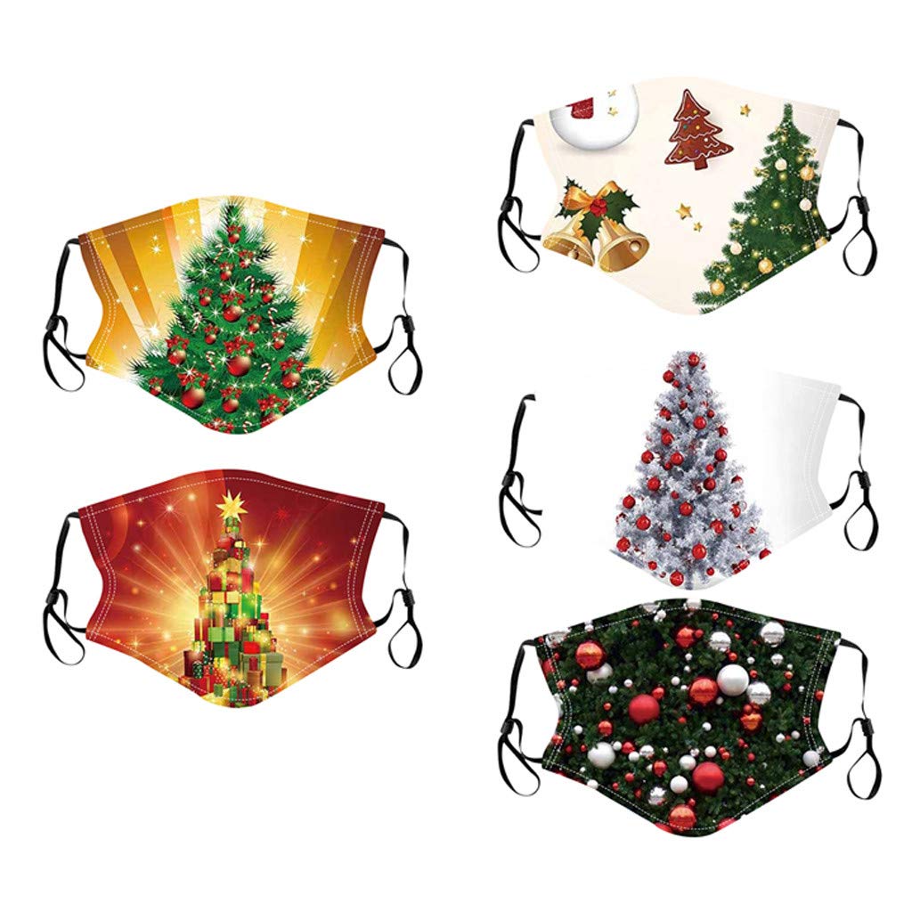 Reusable Washable Breathable Christmas Print Face Masks for Adults - Seamless Bandana & Balaclava Style for Men & Women - Perfect for Holiday Parties, Festive Gatherings & Winter Outdoor Activities