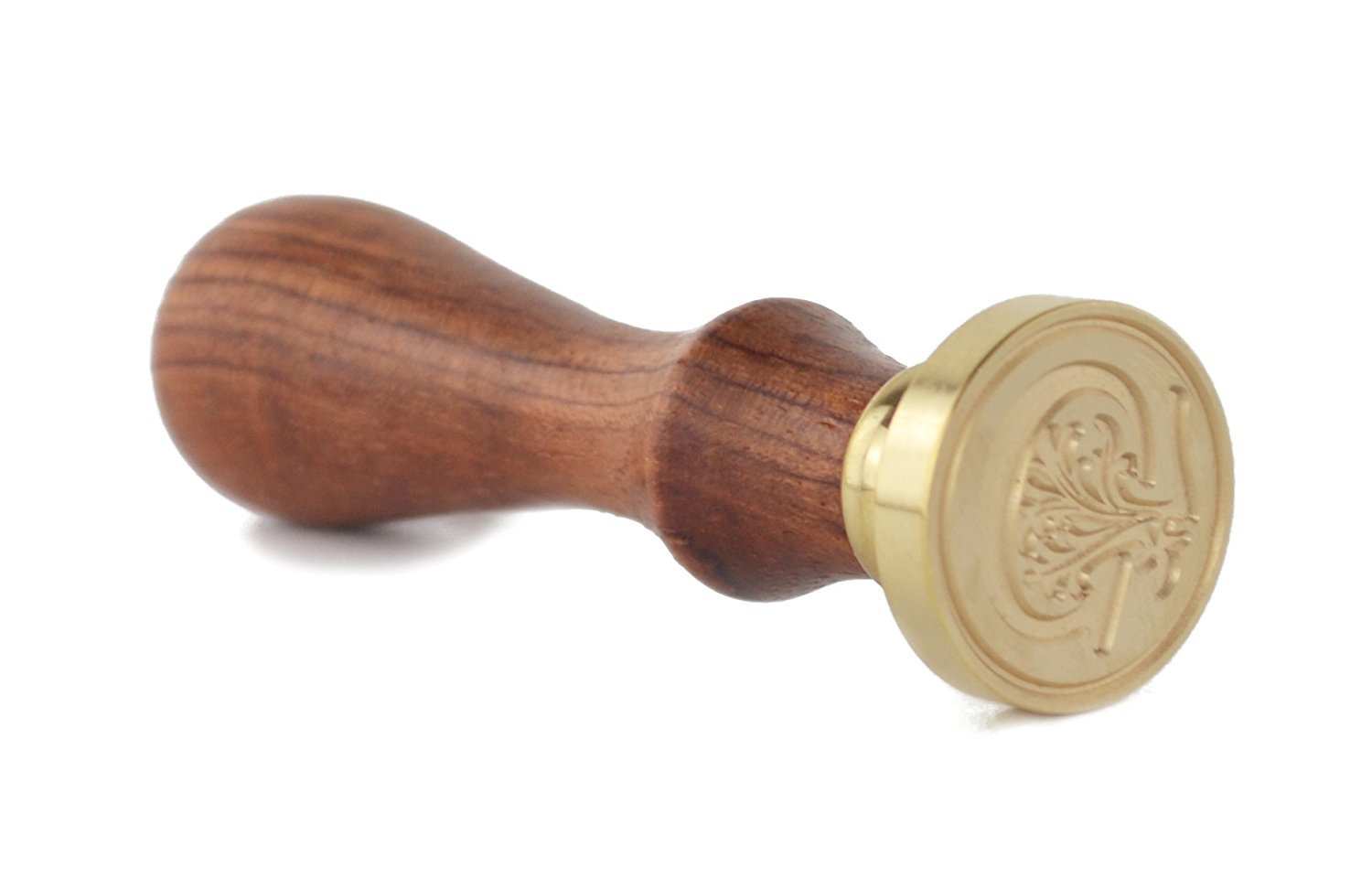 Samyo Vintage Brass Alphabet Wax Seal Stamp - Personalized Initial Letter C for Wedding Invitations, DIY Crafts & Romantic Gifts - Handmade Wooden Wax Sealing Kit