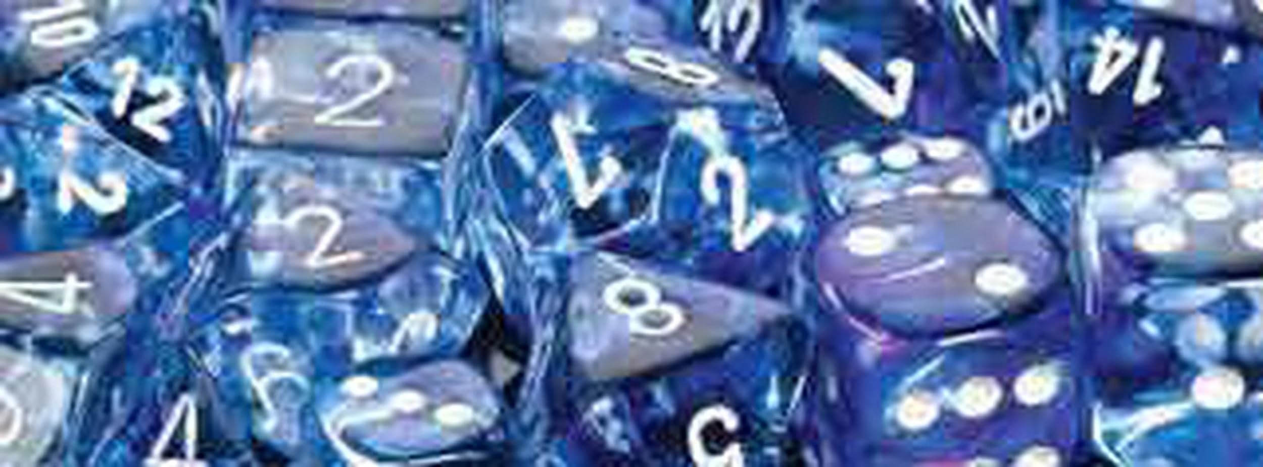 Chessex CHX27466 Nebula Dark Blue & White Polyhedral Dice Set - 7-Piece RPG Dice for Dungeons & Dragons, Pathfinder, and Tabletop Gaming