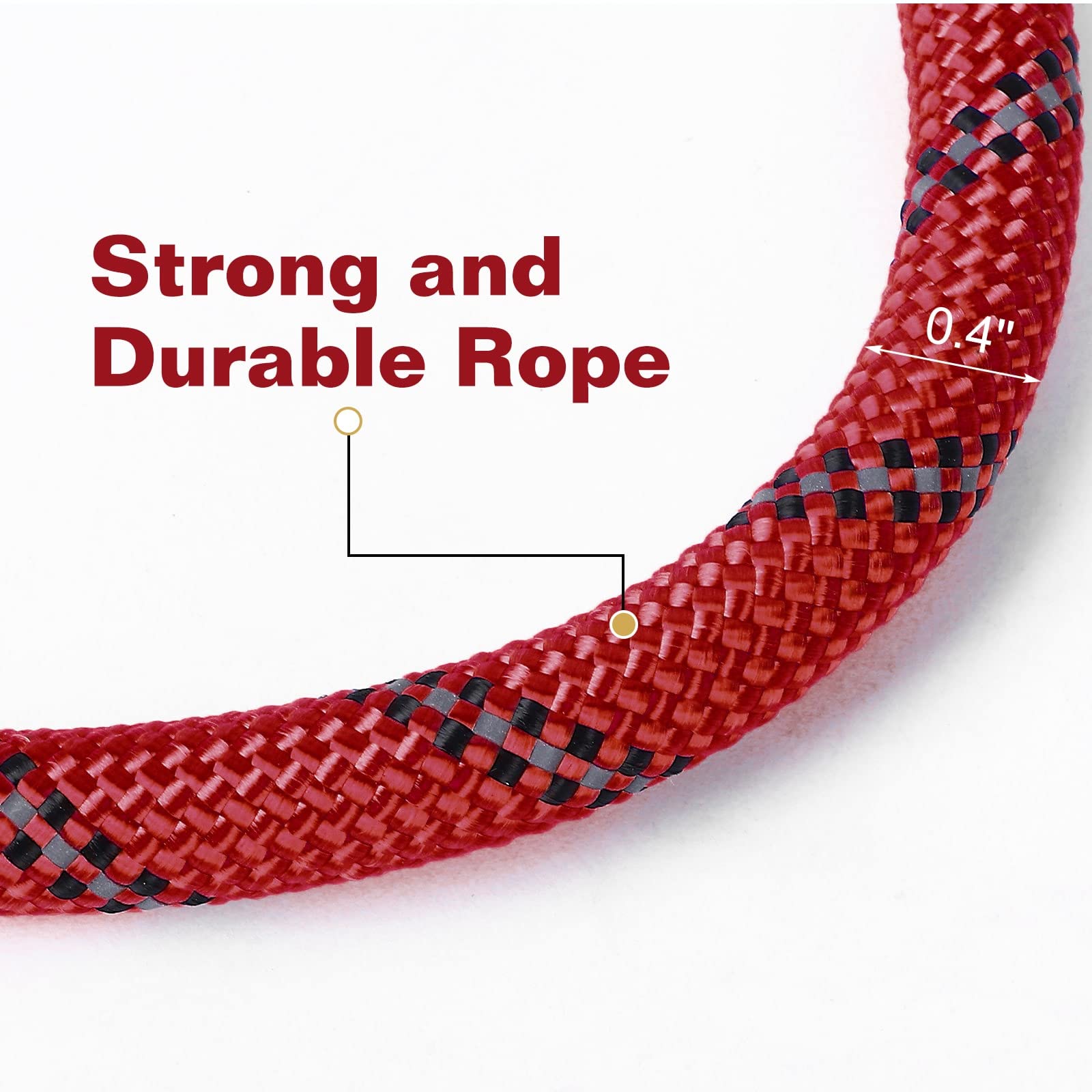 UrbanX Heavy Duty Dog Leash with Comfortable Padded Handle & Reflective Threads - 4FT Strong Nylon Leash for Yorkshire Terrier, Small Dogs - Perfect for Night Walks, Training & Outdoor Adventures (Red)