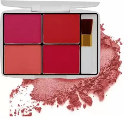 4 Color Waterproof Blush Kit for Face Makeup - Long Lasting Cheek Contour & Highlight - Perfect for Daily Wear, Party & Professional Makeup