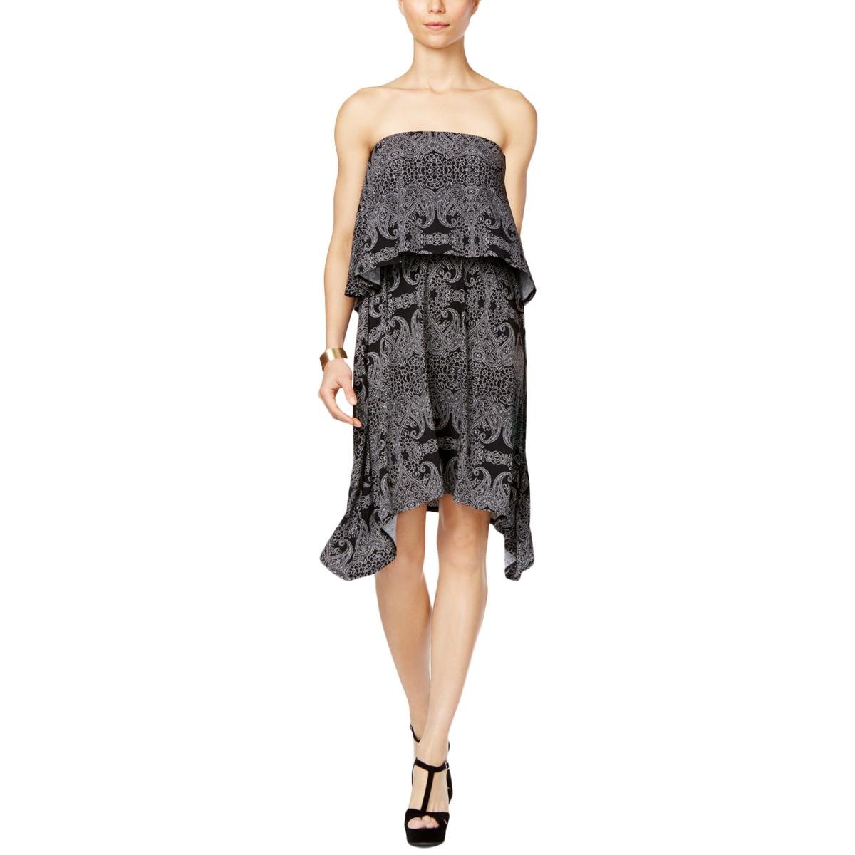 BCBGeneration Women's Strapless Popover Dress - Floral Print Summer Cocktail Party Dress for Weddings & Date Nights