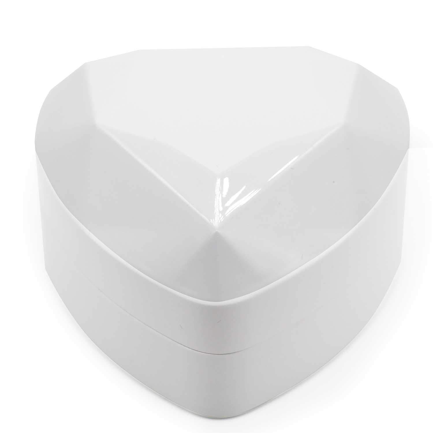 Heart-Shaped Velvet Ring Box with LED Light - Elegant Wedding Jewelry Box for Proposal & Engagement (White) - Perfect for Surprise Proposals, Wedding Gifts & Anniversary Celebrations