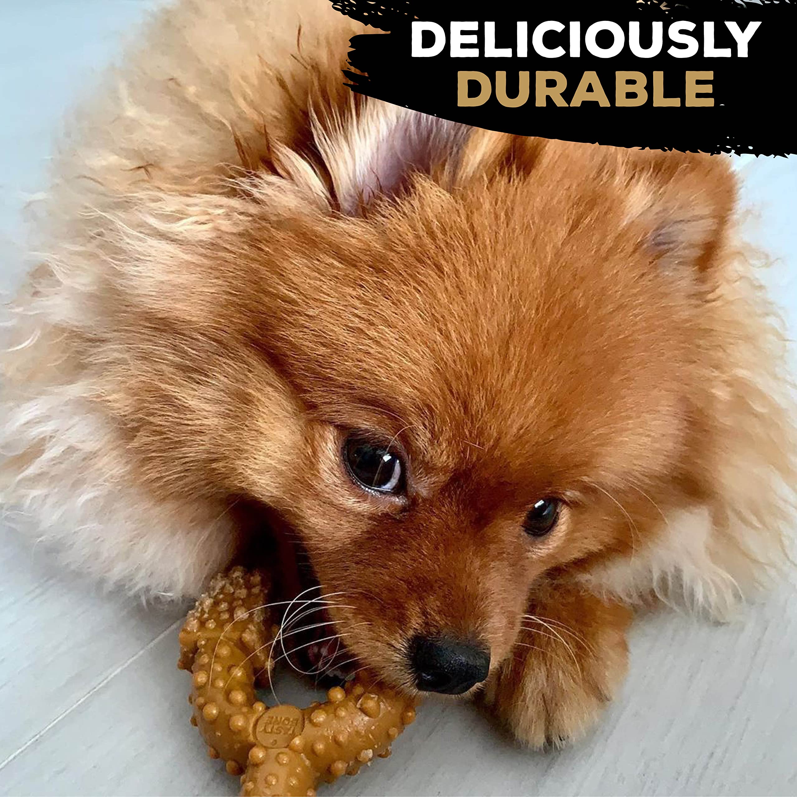 TastyBone Beef Flavored Trio Dog Chew Toys - Long-Lasting Dental Chews for Small, Medium & Large Dogs - Perfect for Teething, Boredom Relief & Playtime