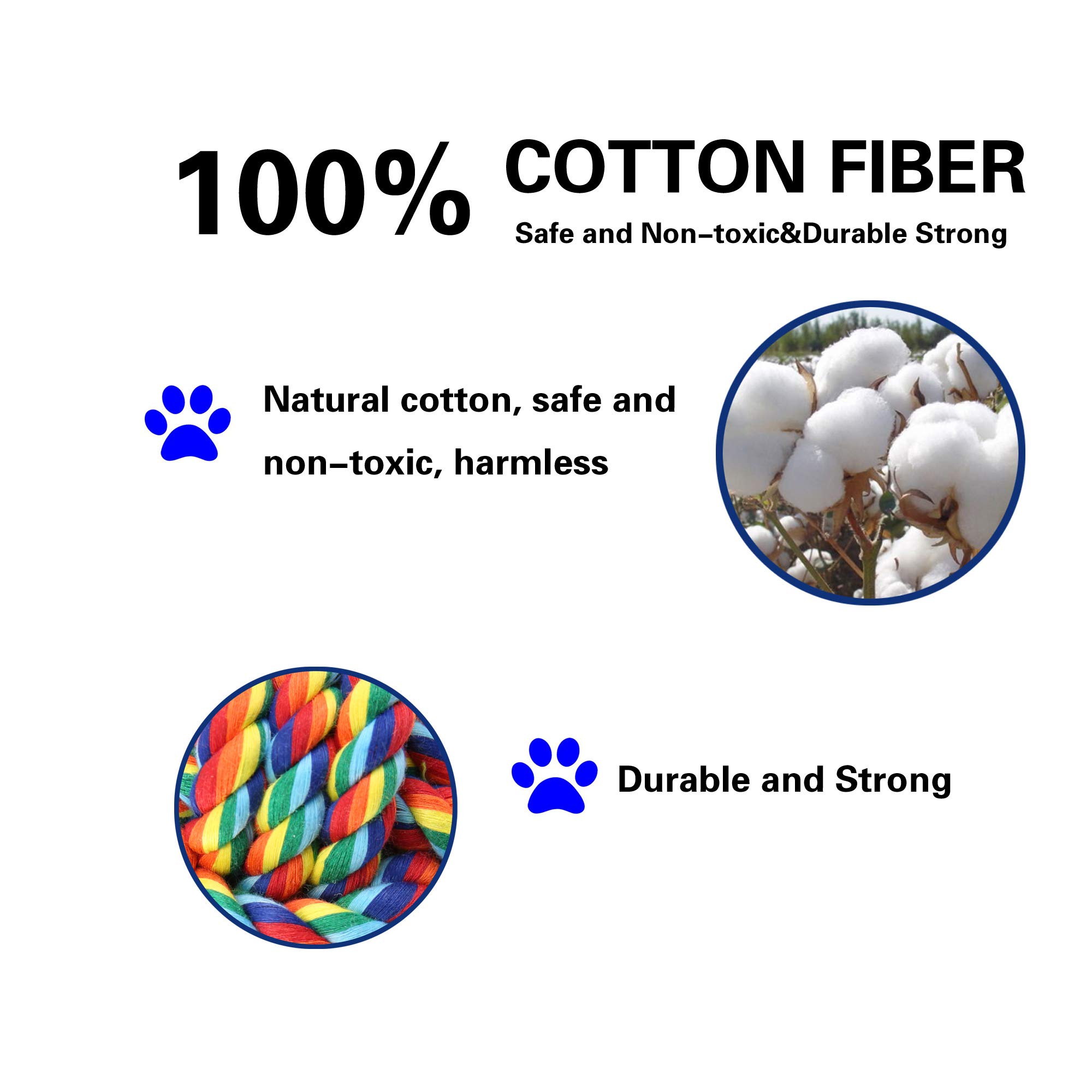Durable Dog Chew Toys Rope - 4 Pack Washable Cotton Rope Chew Toys for Small Dogs & Puppies | Interactive Pet Toy for Teething, Training & Playtime