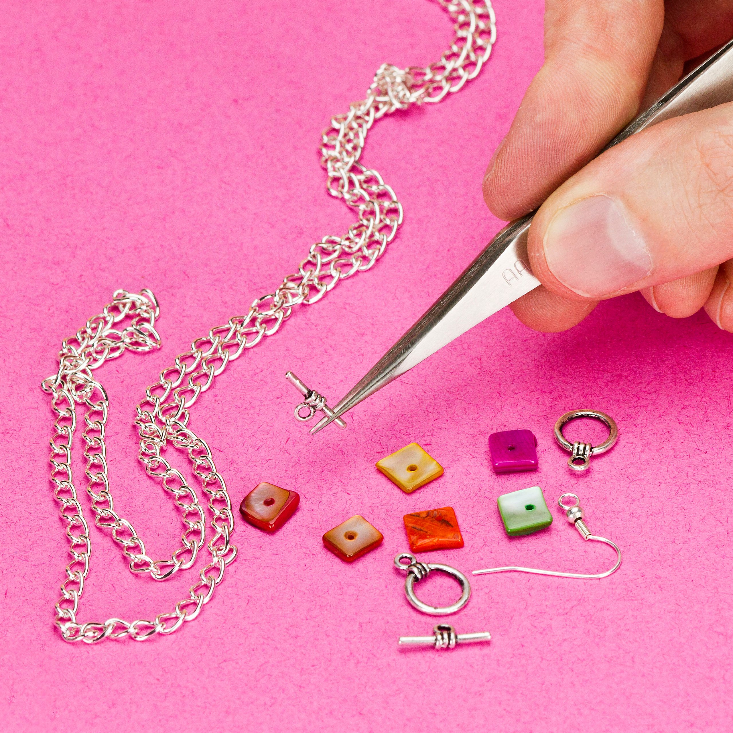 Premium Stainless Steel Tweezers - PTW2185/AA - Strong & Fine Point - Silver - Ideal for Beauty, Electronics & First Aid Use