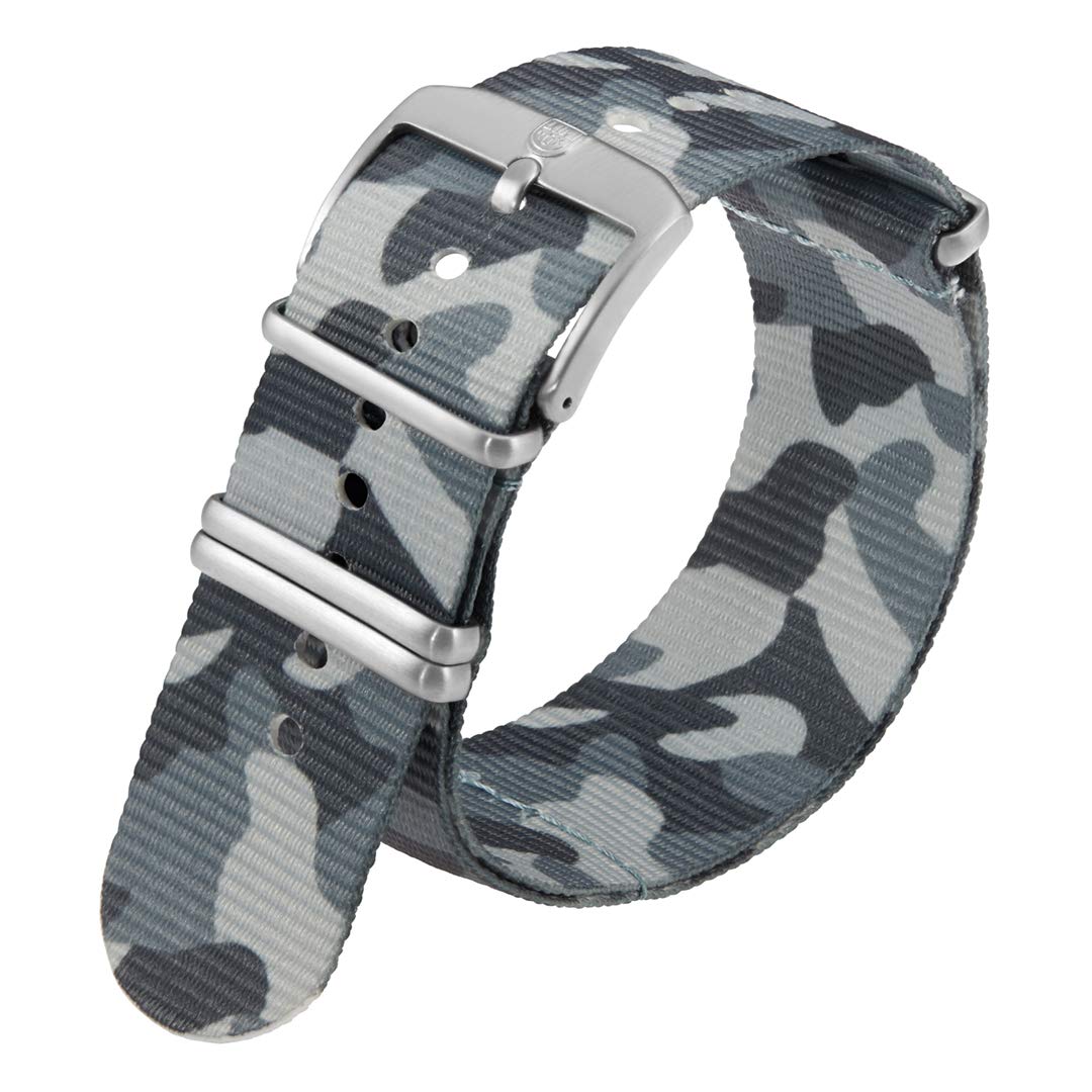 Luminox Men's Camouflage 24mm Nylon Watch Band with Stainless Steel Loops - Durable Military Style Replacement Strap for Outdoor, Hiking & Tactical Watches
