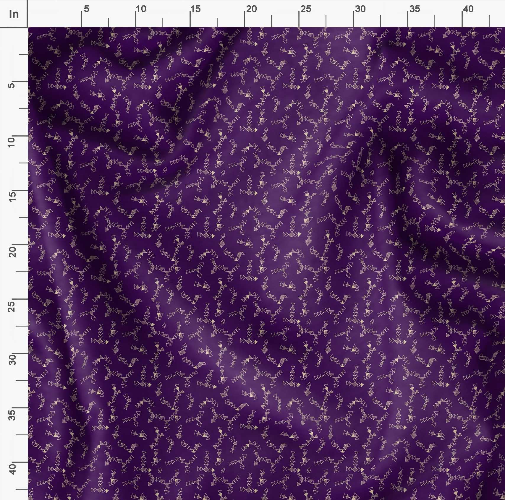 Soimoi Moss Georgette Purple Fabric by The Yard - 42 Inch Wide Geometric Printed Fabric for DIY Crafts, Dresses & Home Decor | Modern Artistic Triangle Pattern Material for Sewing Projects