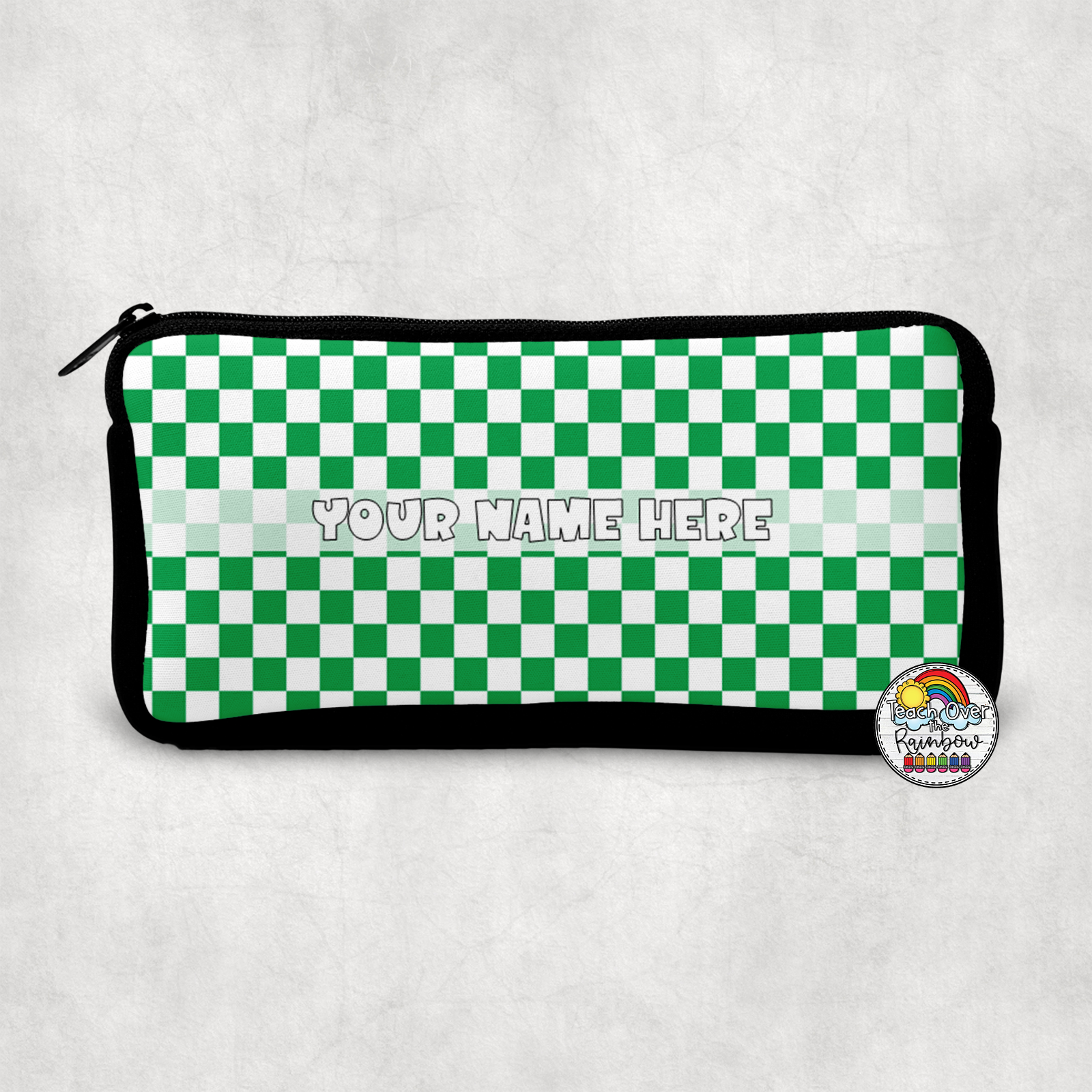 Checkered Pattern Small Pencil Case for School, Office & Travel - 2 Pack Stylish Pencil Pouch for Kids & Adults
