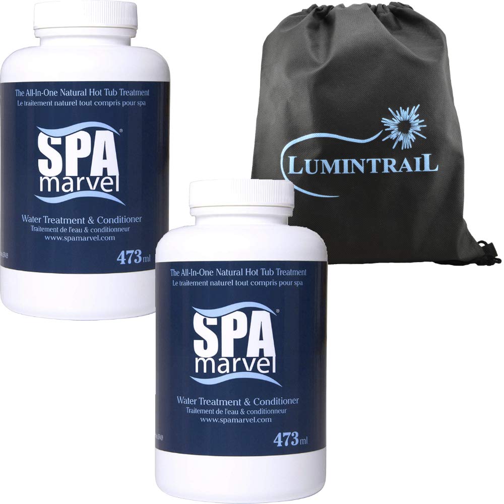 SPA Marvel Hot Tub & Spa Water Treatment Conditioner - 16 Oz (2-Pack) - Ideal for Cleaning, Pet Bathing & More - Includes Free Lumintrail Storage Bag | Perfect for Home Spas, Jacuzzis & Pet Grooming