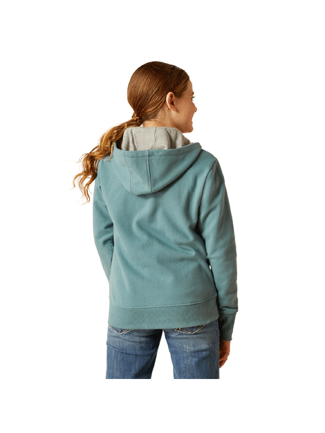 Ariat Youth Team Logo Hooded Zip-Up Sweatshirt - Comfortable & Stylish for School, Sports & Outdoor Activities