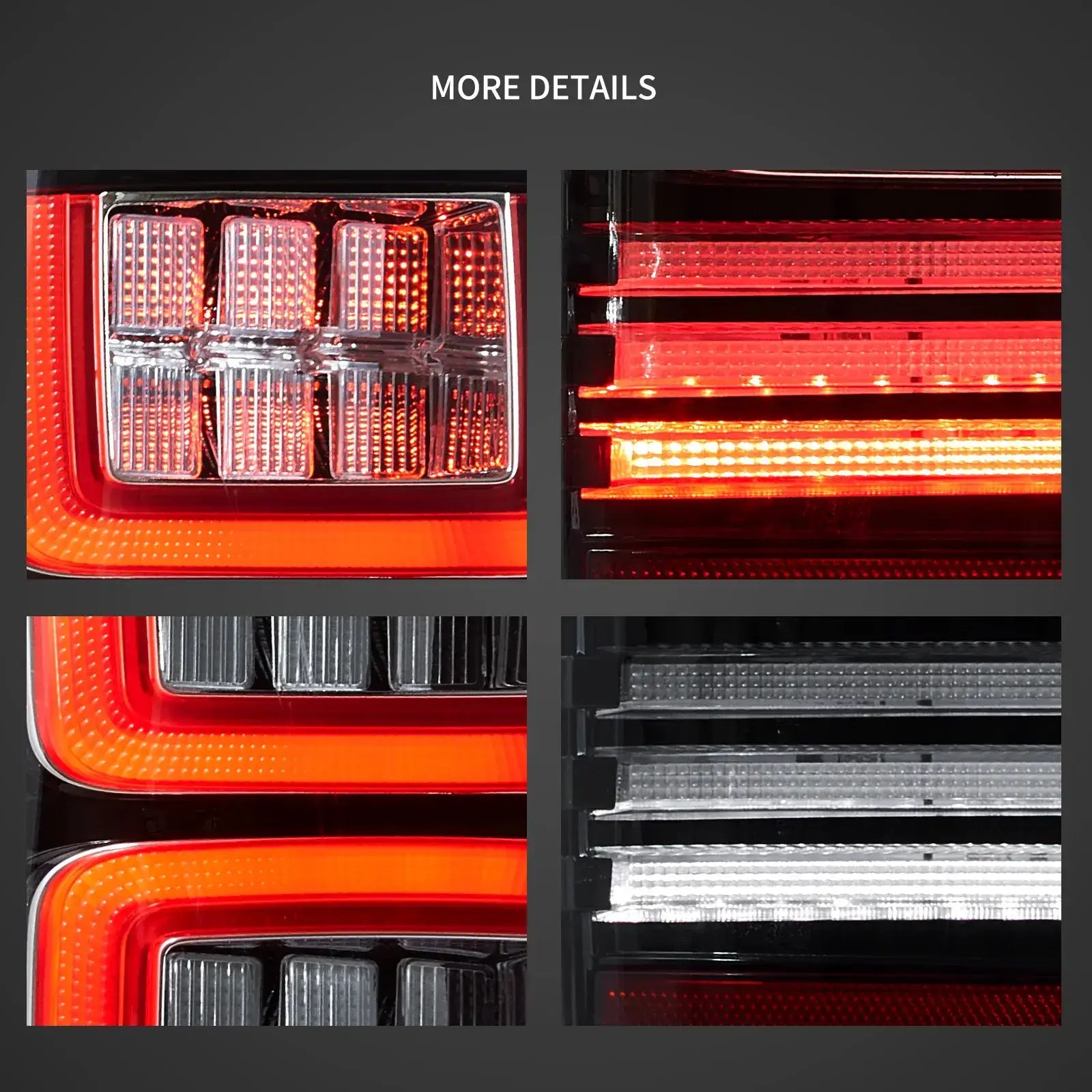 LED Tail Lights Assembly with Red Turn Signal - Compatible with 2007-2013 Chevrolet Silverado 1500/2500HD/3500HD & 2007-2010 GMC Sierra 1500/2500HD/3500HD - Clear Lens Design for Enhanced Visibility & Style - Perfect for Off-Roading, Night Driving & Custom Truck Upgrades