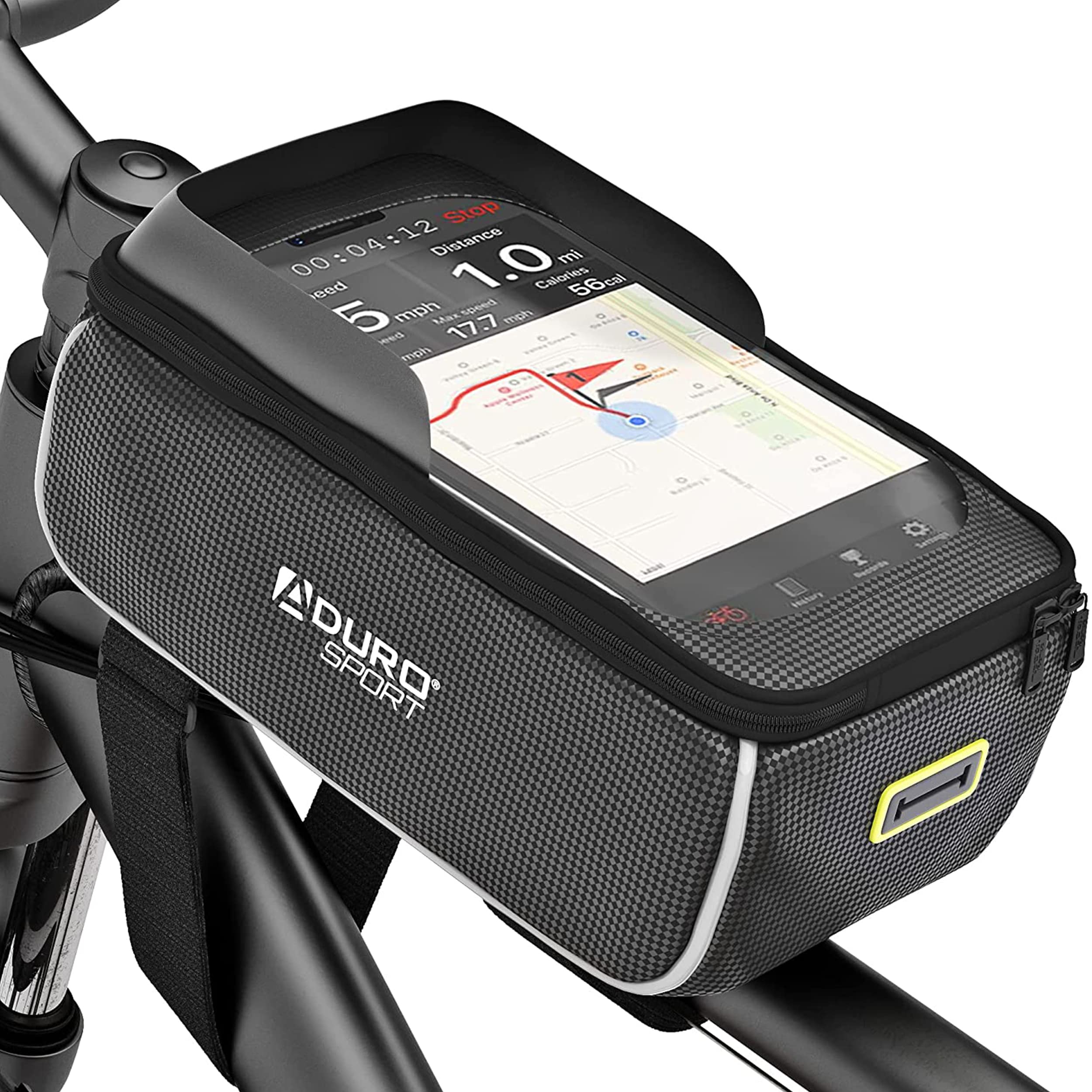Aduro Sport Waterproof Bike Phone Mount Bag - Top Tube Frame Bicycle Phone Holder for 7