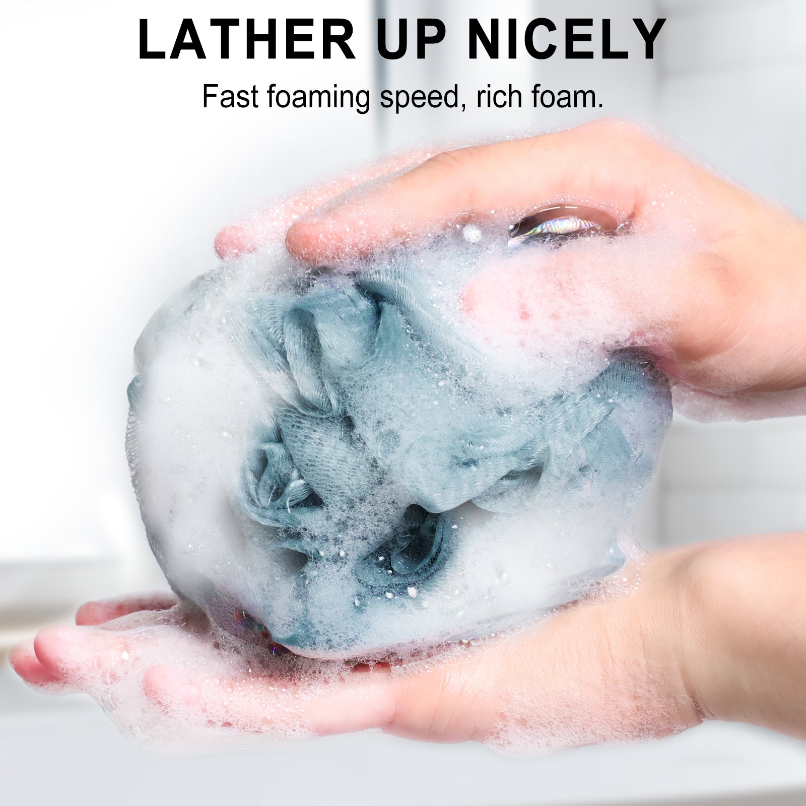 Metene Shower Loofah Sponge 4 Pack - Exfoliating Body Scrubber for Men & Women - Bath & Shower Accessories - Perfect for Daily Exfoliation & Smooth Skin Care
