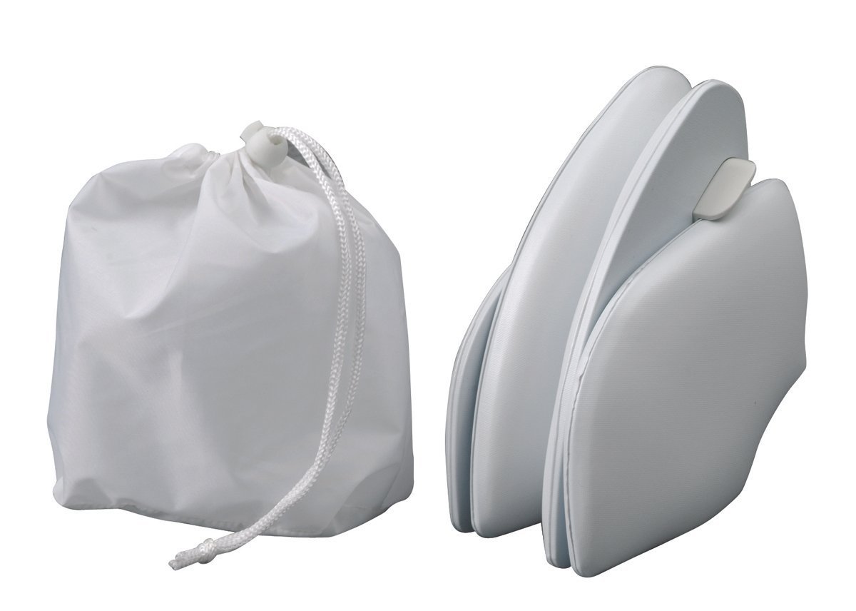 Portable Travel Potty Seat with Washable Carry Bag - Soft Padded Toilet Training Seat for Toddlers & Kids - Foldable & Reusable for Home, Camping, Travel - Mommy's Helper Cushie Traveler (White) - Perfect for Road Trips, Airplane & Outdoor Adventures
