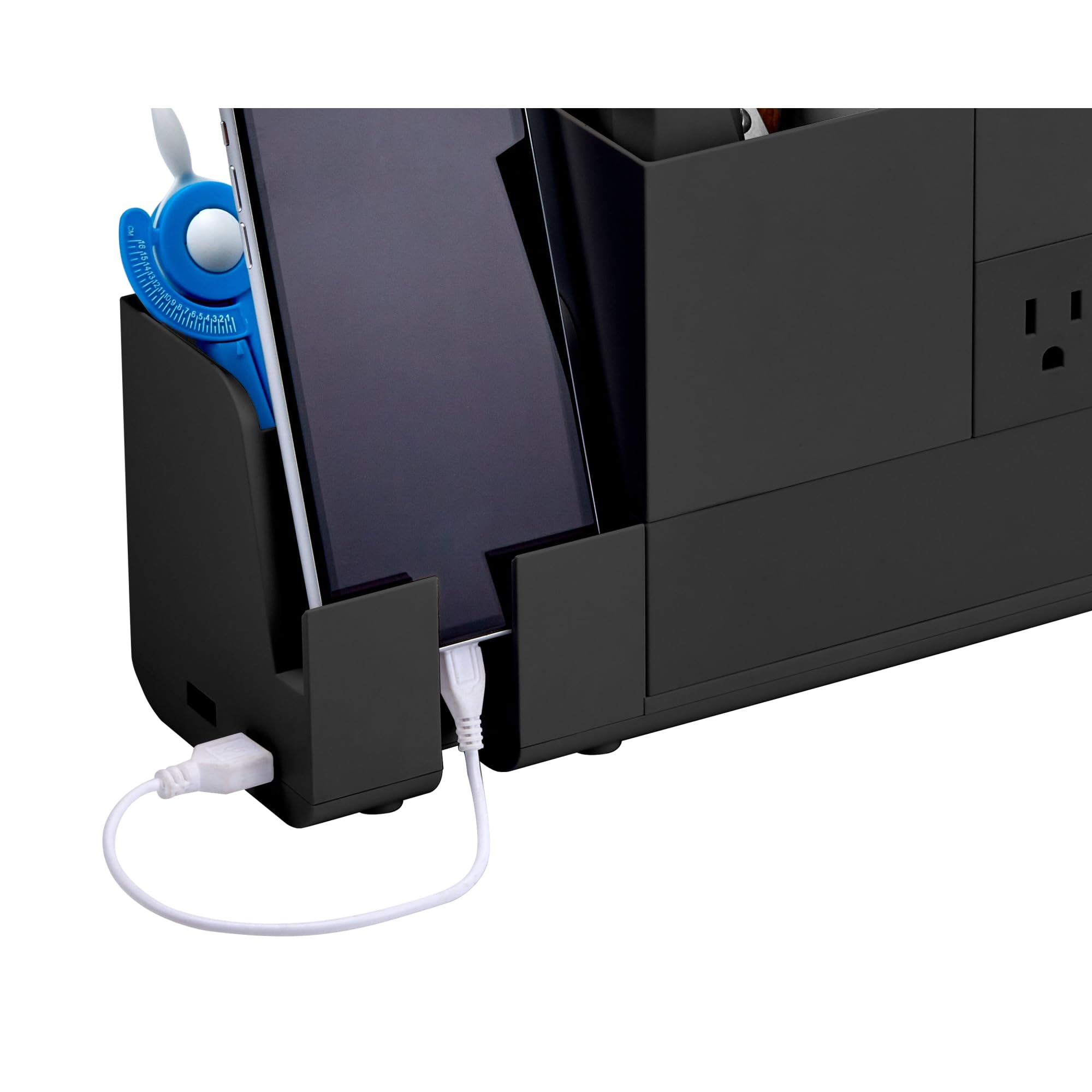 Bostitch USB Charging Station - Phone Stand for Desk, Black | Office & Home Use