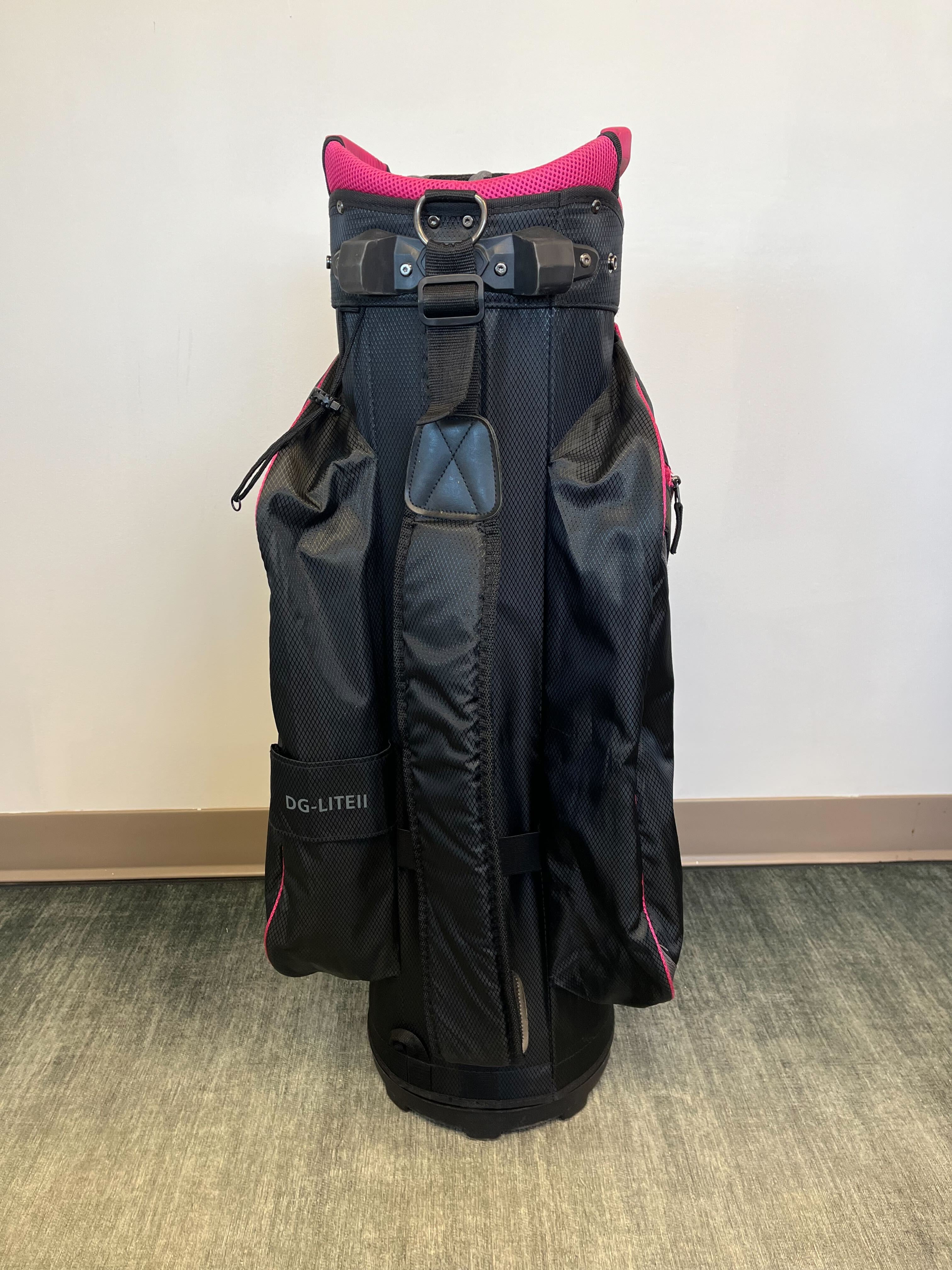 Datrek Women's Golf Cart Bag - Lightweight Black & Pink Stand Bag with Adjustable Strap & Waterproof Rain Cover - Perfect for Golf Course & Driving Range Use