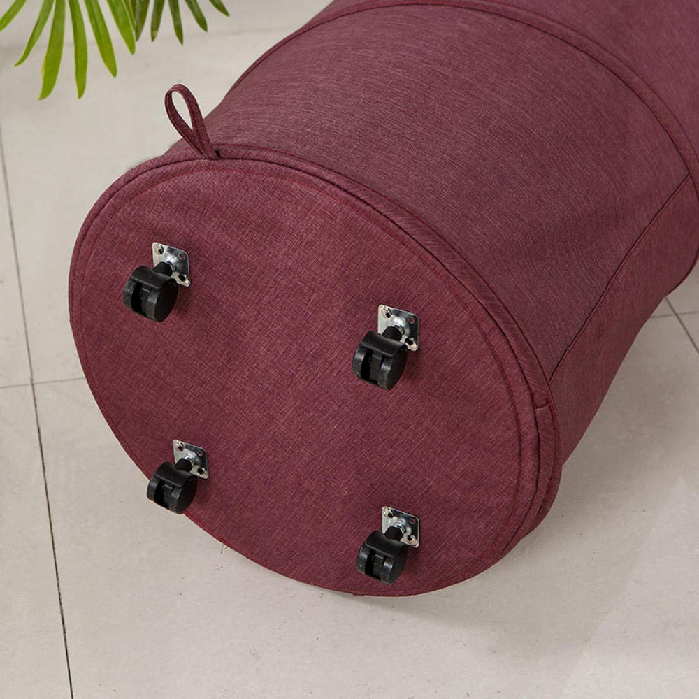 Freestanding Laundry Hamper with Wheels & Pulleys - Foldable Oxford Cloth Storage Basket 38x64cm (Burgundy) - Perfect for Bedroom, Bathroom & Laundry Room Organization