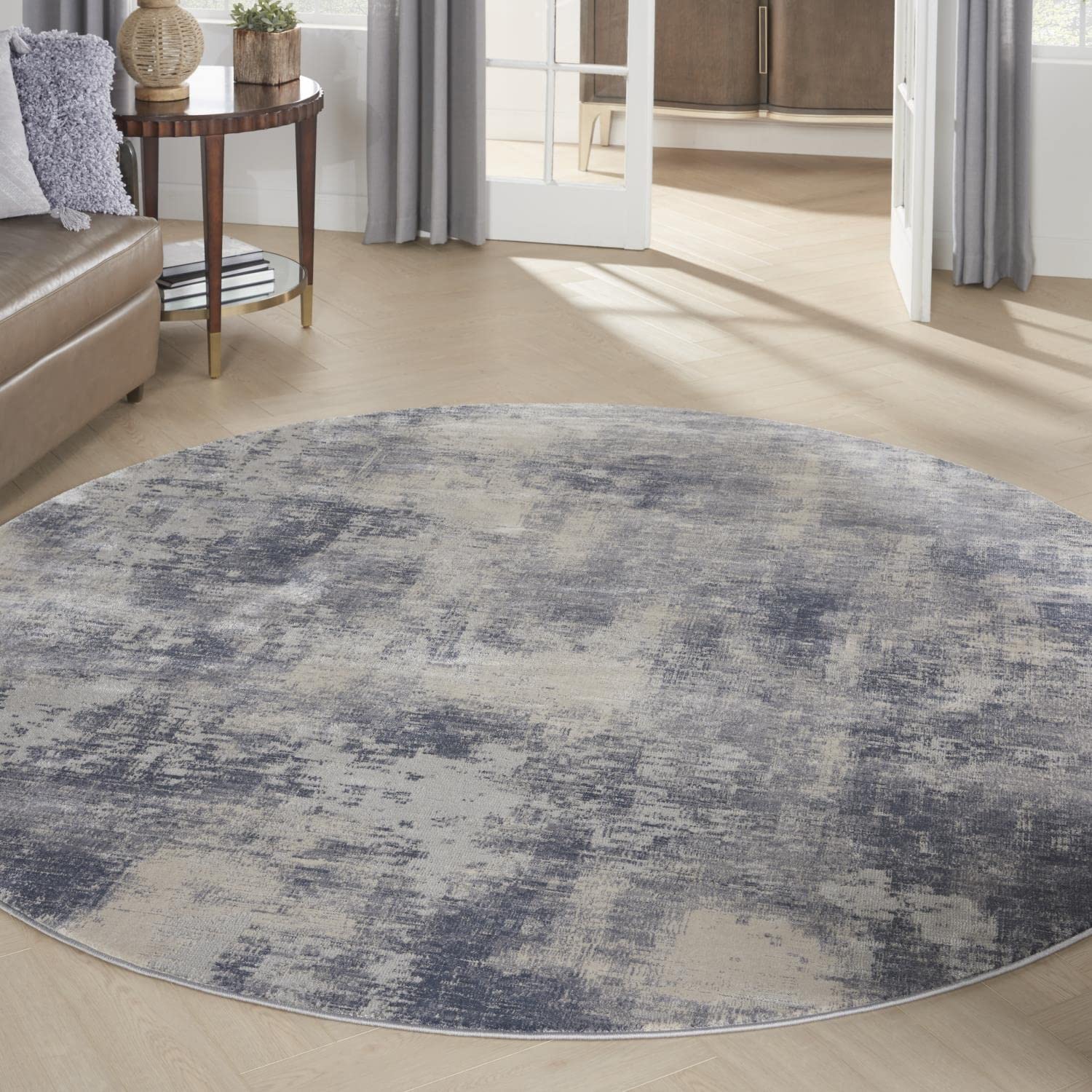 Nourison Rustic Textures Blue Ivory 5'3