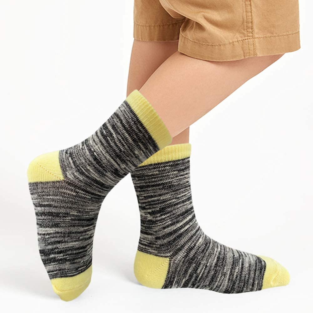 JAMEGIO Boys Socks 12 Pairs - Soft Cotton Crew Socks for Toddler & Kids, Breathable Athletic Socks for School, Sports & Daily Wear