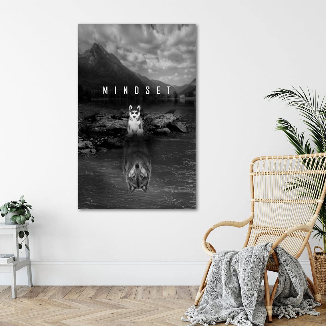 Beast Mode Motivational Canvas Wall Art - Wolf & Dog Inspirational Posters Set - Entrepreneur Success Decor for Home, Office, Living Room & Bedroom - Framed Ready to Hang Canvas Prints - Perfect for Gym Motivation & Home Office Inspiration