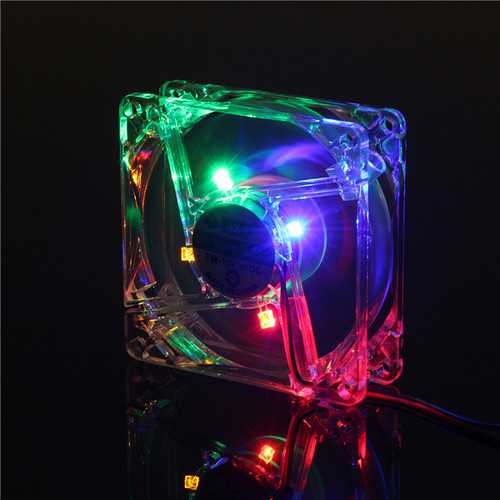80mm 4 LED Light 9 Blade CPU Cooling Fan for PC Computer Case - High Performance Cooling for Gaming PCs, Workstations, and Home Office Desktops