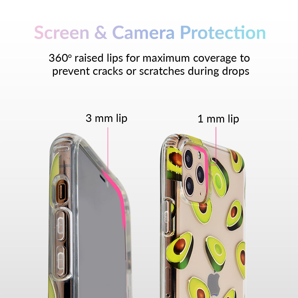 Premium Clear iPhone Case with Avocado Design - Slim Protective Cover for iPhone 12/13/14/15 Pro Max - Cute Eco-Friendly Phone Case for Women & Girls - Perfect for Everyday Use, Travel & Gifting