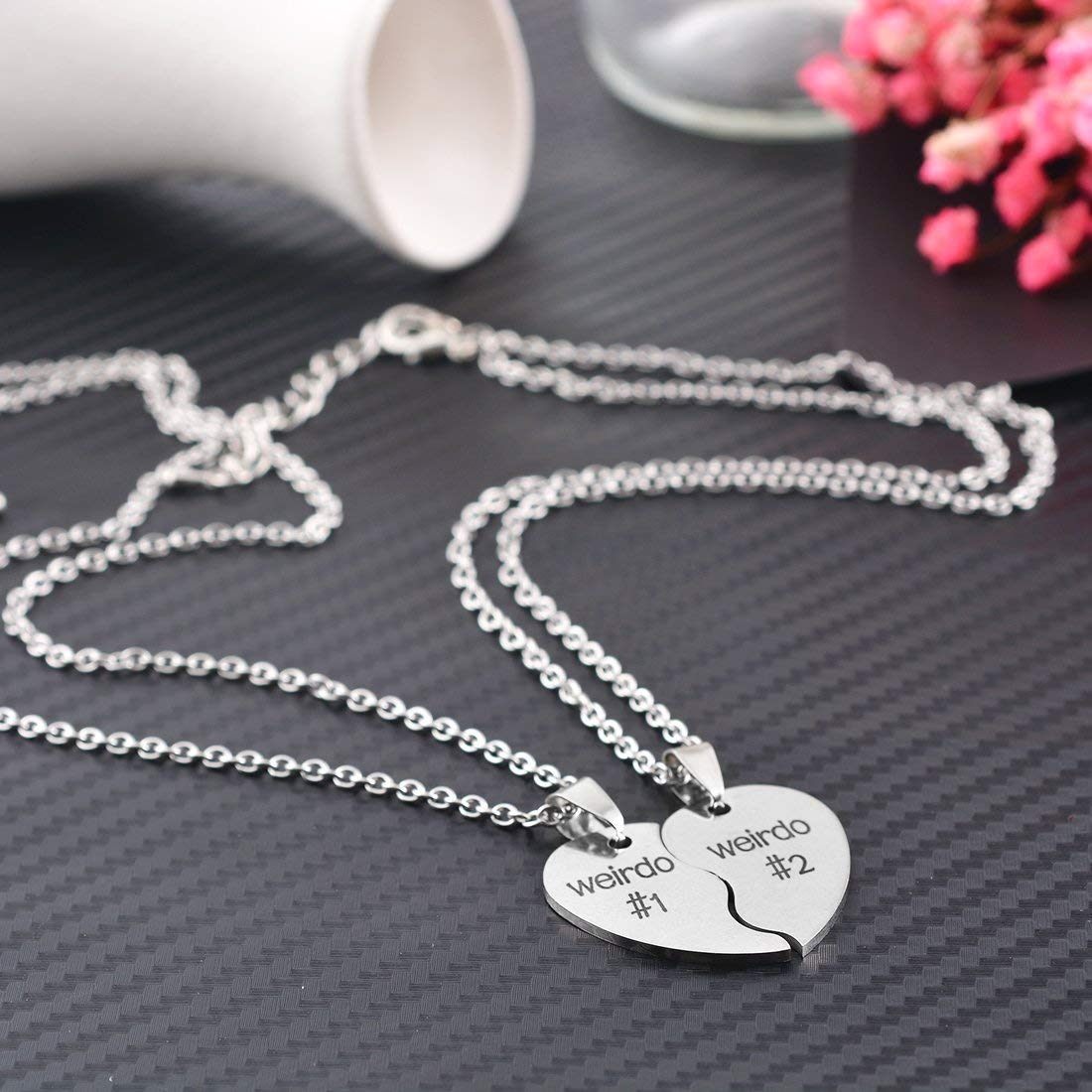 Best Friend Necklaces for 2 - BFF Matching Jewelry Set with His & Hers Bracelets, Valentine's Day Couple Gifts for Anniversaries, Birthdays and Special Occasions | Perfect for Best Friends, Couples and Loved Ones
