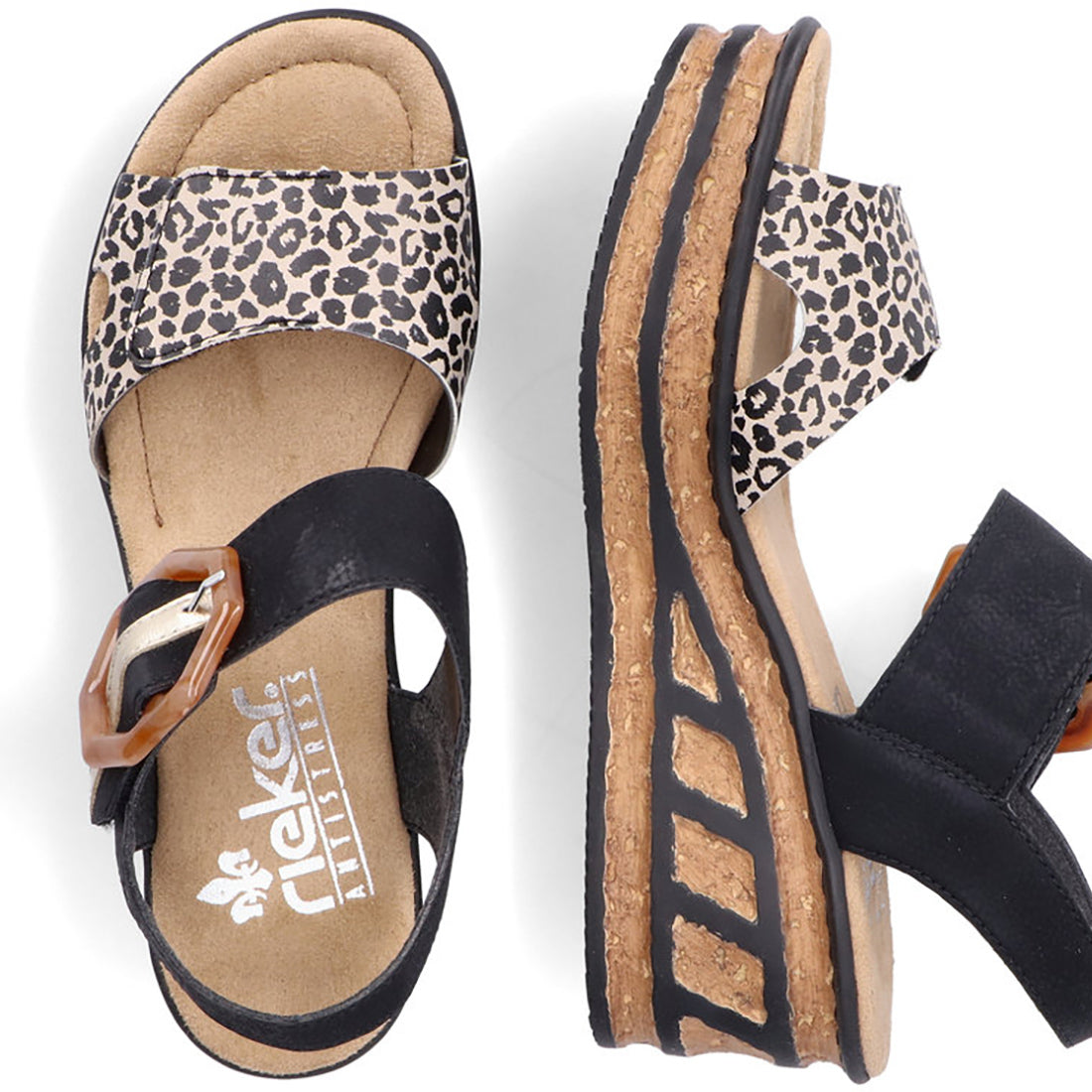 Rieker Rose 76 Cheetah Print Women's Comfortable Casual Shoes for Walking, Work & Everyday Wear