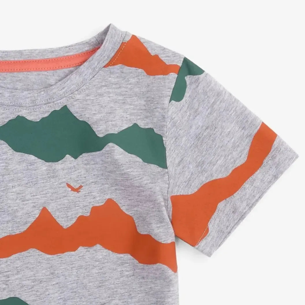 Appaman Short Sleeve Cotton T-Shirt with Mountain Peaks Print - Soft Casual Tee for Men & Women, Perfect for Outdoor Adventures & Everyday Wear