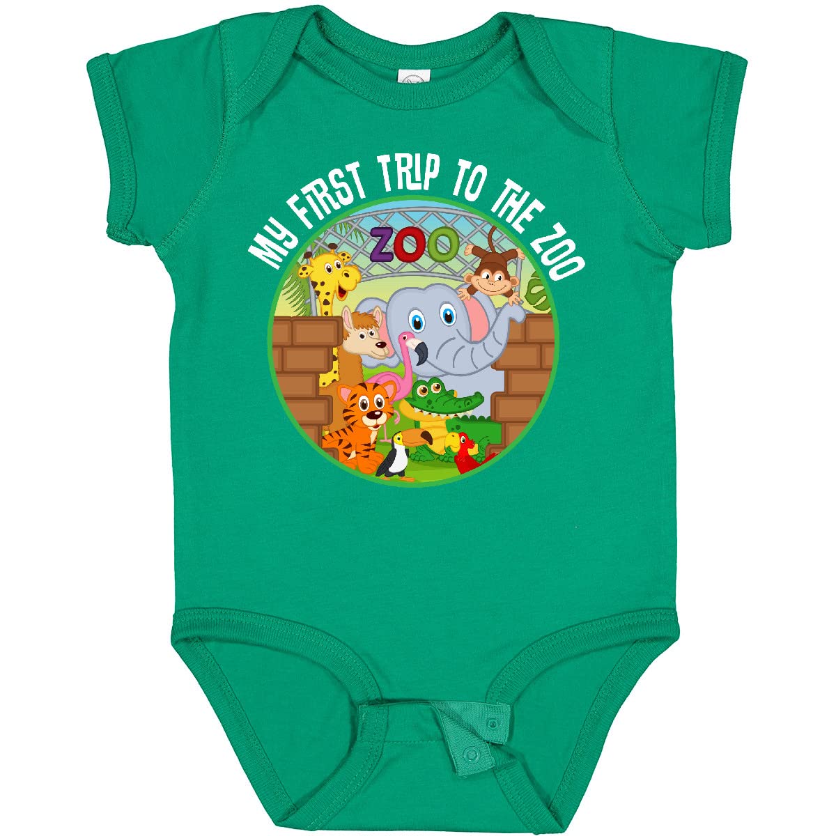 Inktastic 1st Trip to Zoo Animals Baby Bodysuit - Cute Zoo-Themed Outfit for Infants | Perfect for Zoo Visits, Birthday Gifts & Photo Shoots
